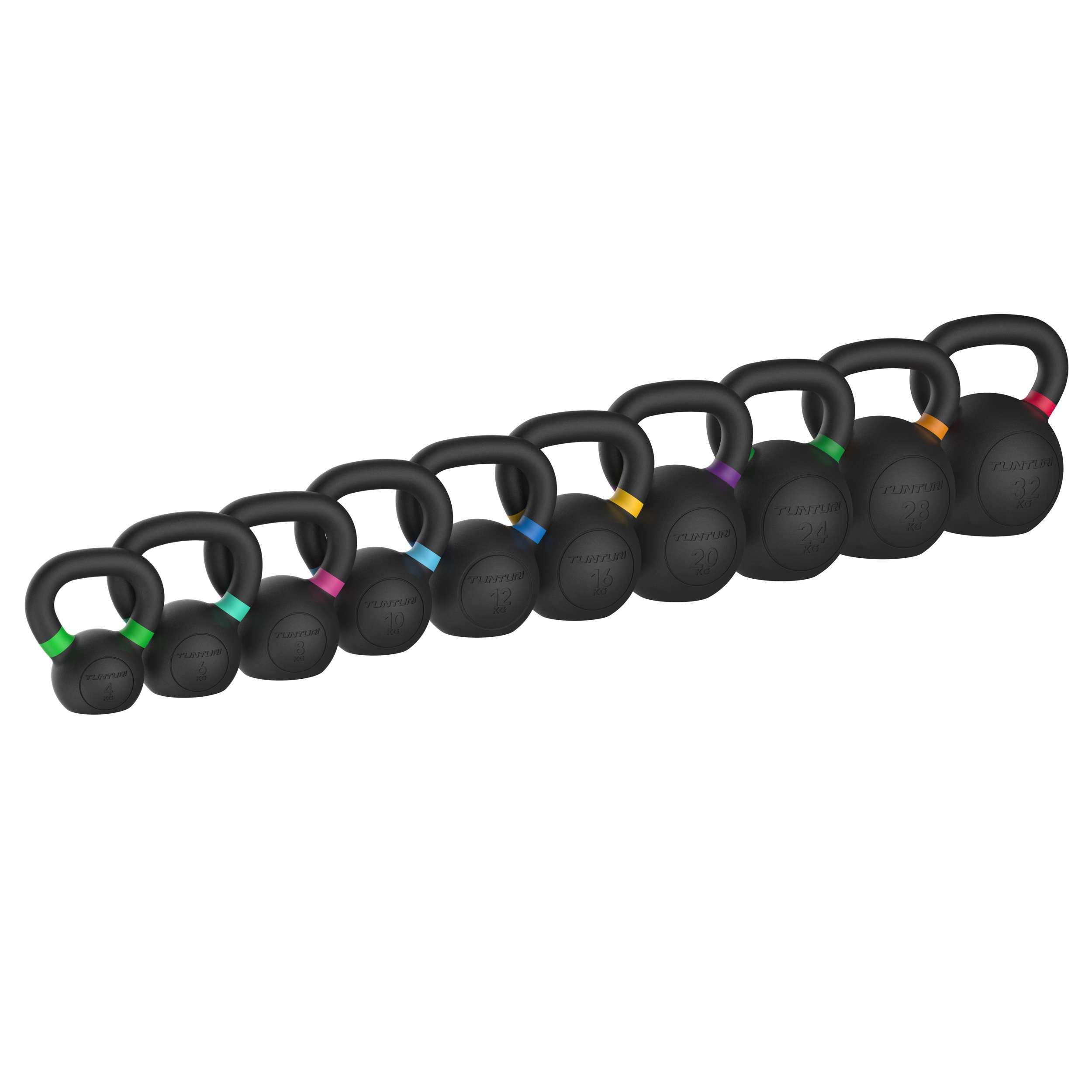 Tunturi Pesa rusa de hierro fundido de platino, 32 kg, incluye aplicación de fitness gratuita