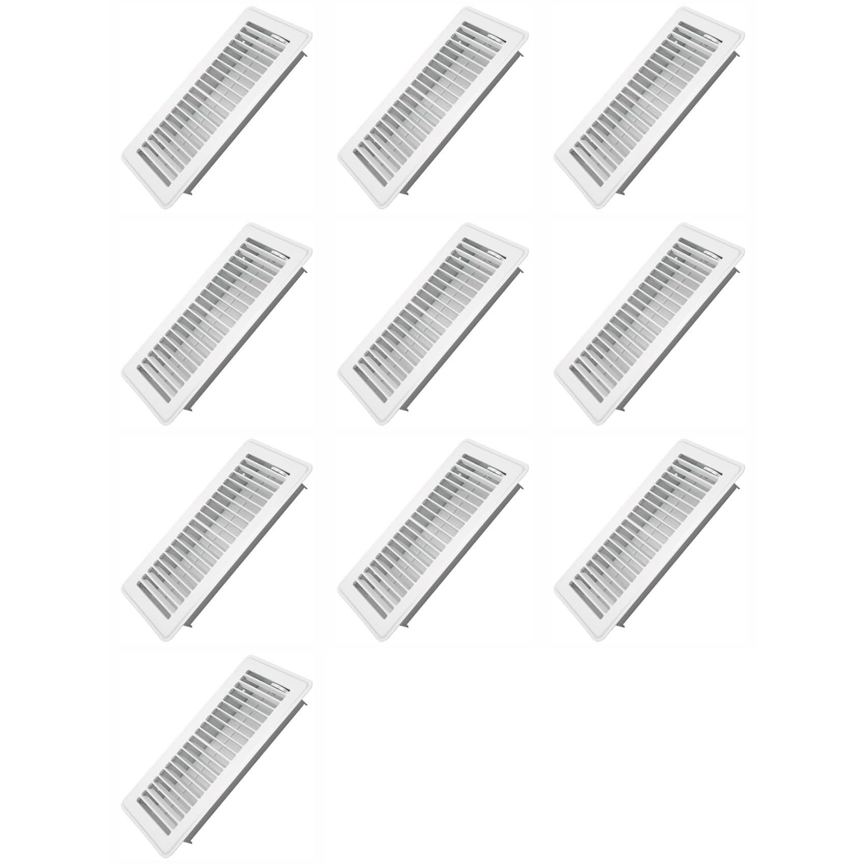 Jnchdghwa White 10X Floor Register 4X10inch- Metal Floor Vent Covers - Walkable Vent Covers For Home Floor - Air Vent Covers