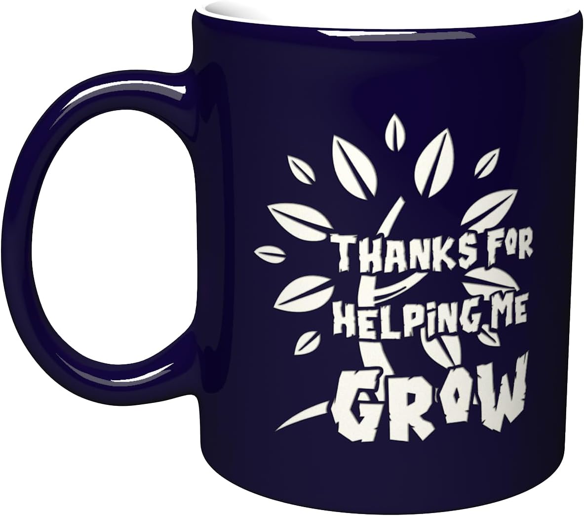 NM NEXTMUG Engraved Thank You Mug - Thanks For Helping Me Grow - Thanksgiving Appreciation Gift Ceramic Coffee Cup for Teacher Mentor Family Colleague Boss