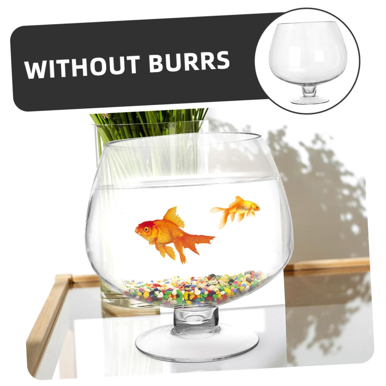 Zerodeko Aquarium en Verre pour Poissons Petit Aquarium Betta Bol À Poissons en Verre pour Décoration De Bureau