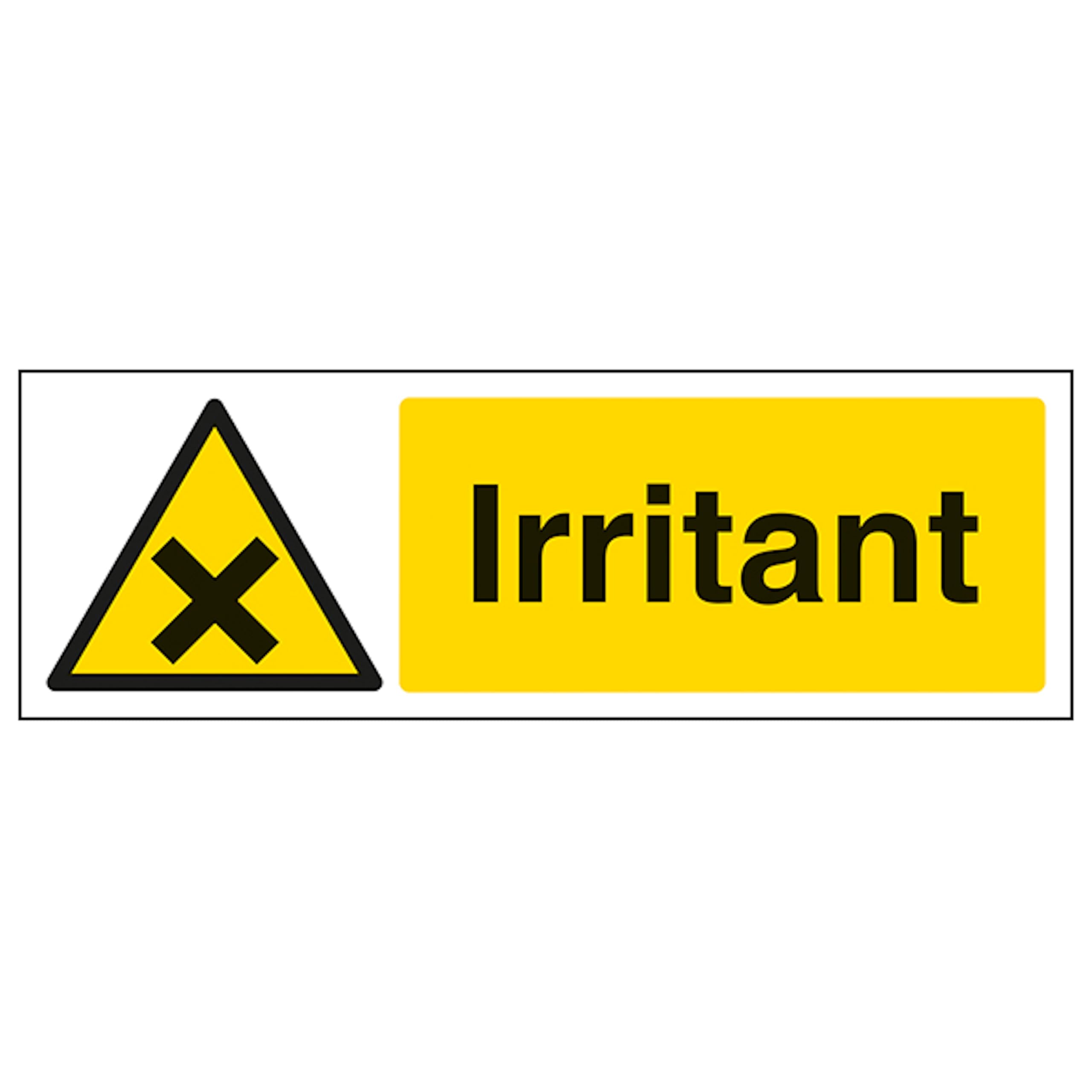 V Safety Irritant - Landscape 300 x 100 mm - Glow In The Dark 1mm Rigid Plastic Safety Sign, White