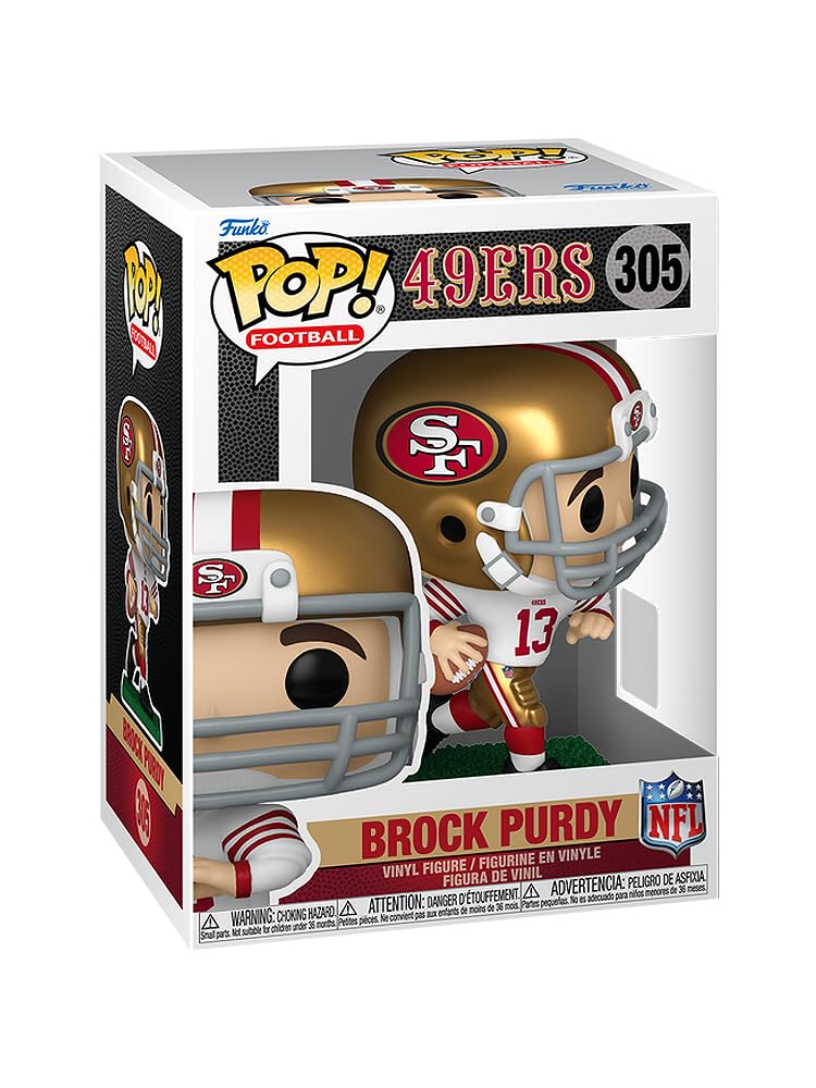 Funko Pop! Football: 49ers - Figura de vinilo de Brock Purdy con protector de caja