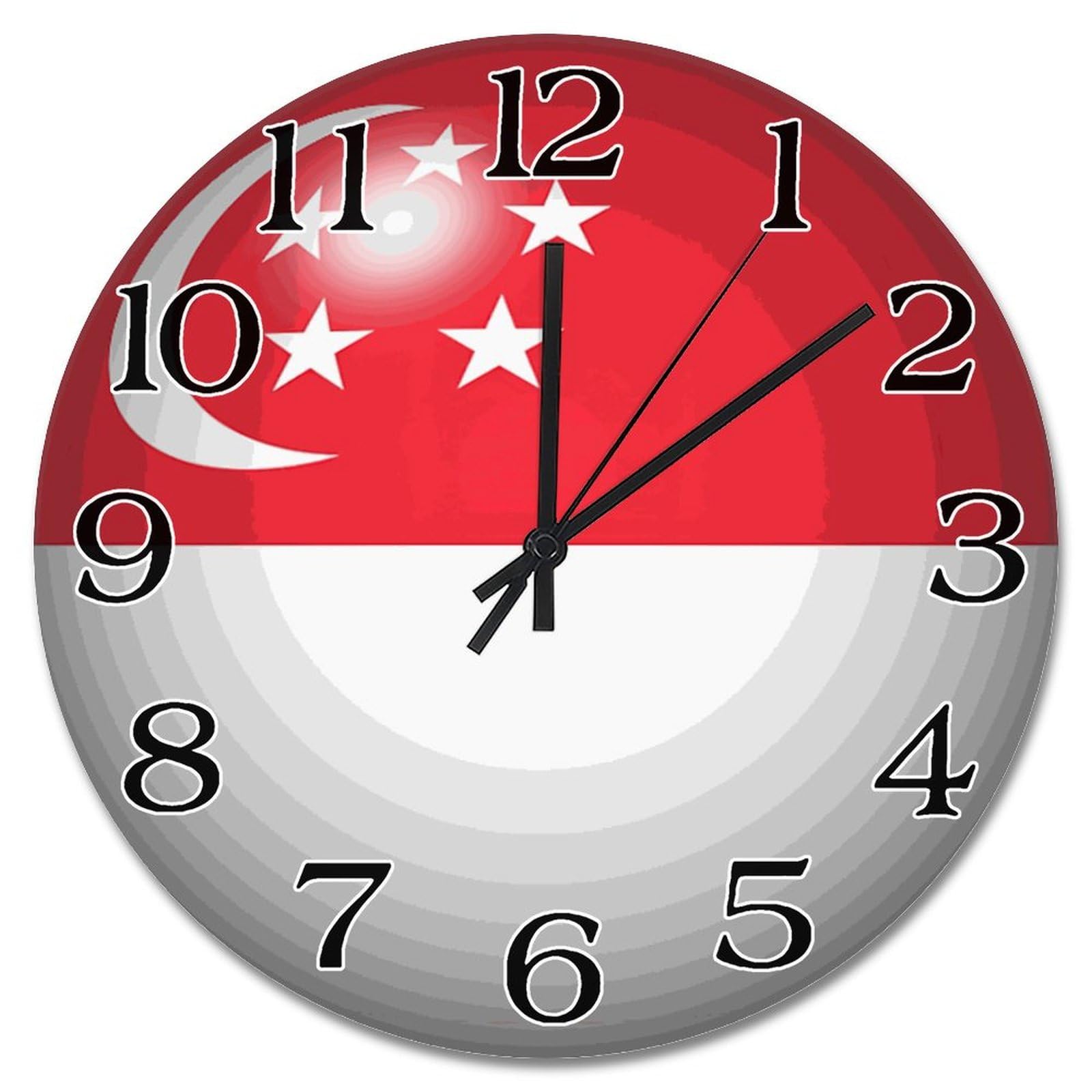 Horloge murale fausse boule 3D Singapour silencieuse de 25,4 cm