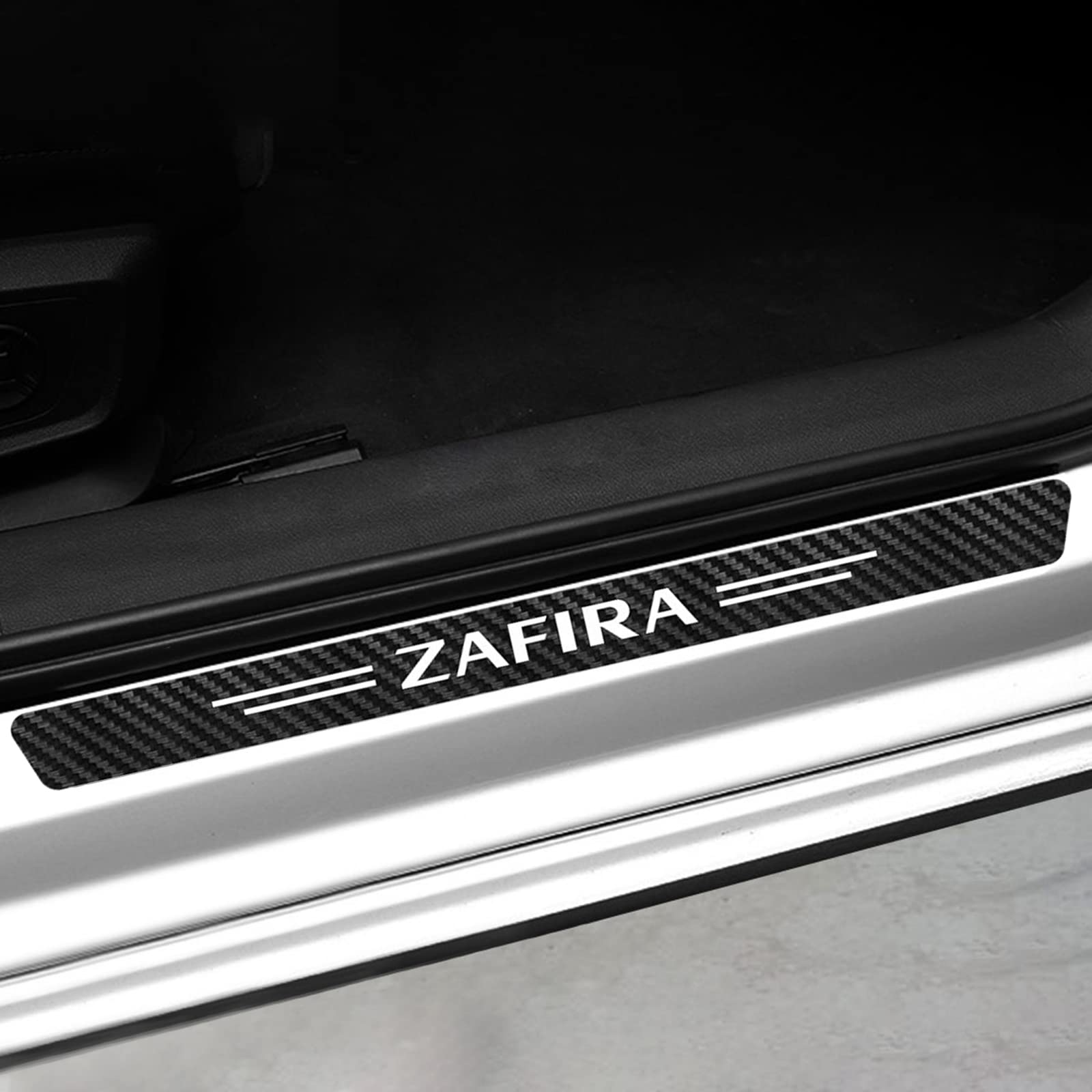 4 Battitacco Adesivi In Fibra Di Carbonio Per Opel Zafira - Protezione Soglie Porte | Anti-Graffio E Impermeabili - Foto 8