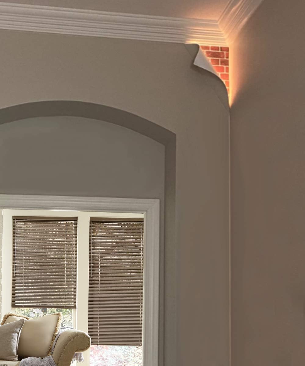 "Big Reveal" LED Corner Light 18" White Curved Metal