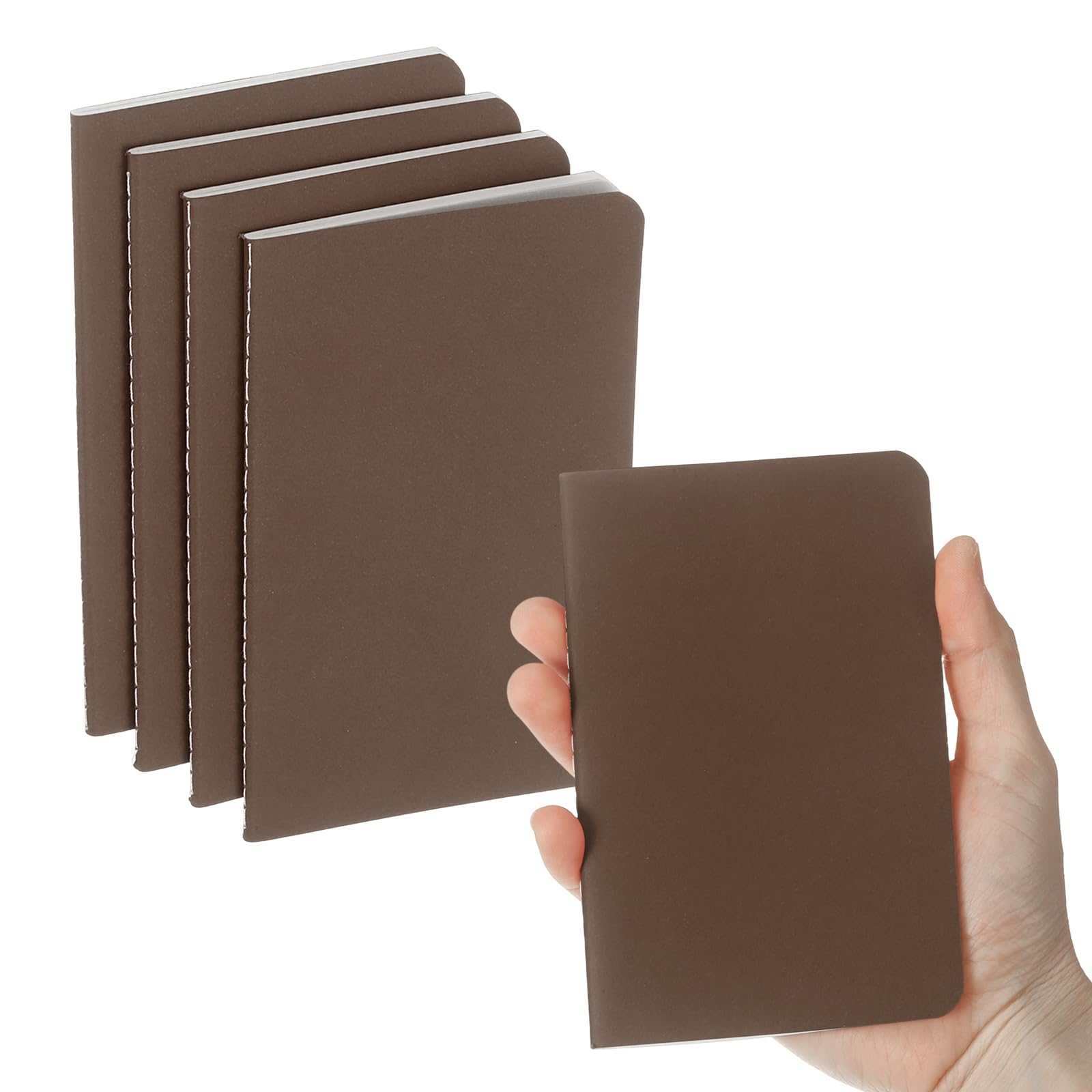 PATIKIL 6 Pack A6 Notebook, A6 Journal Mini Notebook Pocket Kraft Memo Notepads Lined Sketchbook Small 3.5x5.5 Inch 30 Sheets for Men Women Office Supplies Purse Travelers, Brown
