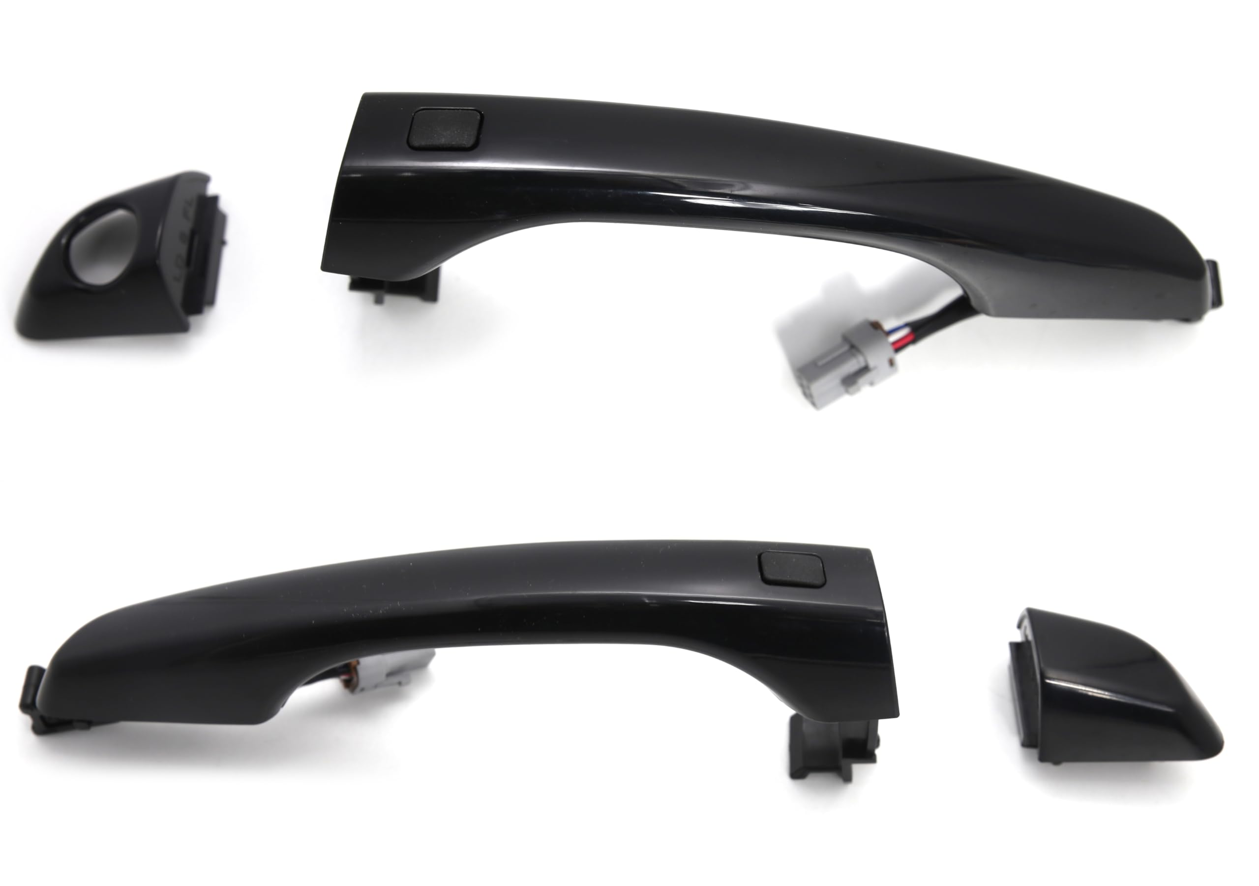 4Pcs Front Pair Black Exterior Door Handle Keyless Entry Smart Key Type for Hyundai Elantra 2017 2020