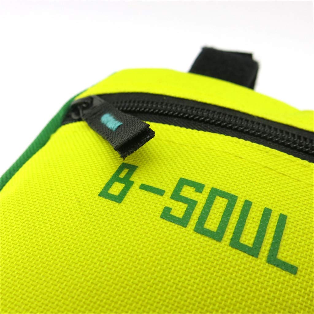 Bolsa de tubo frontal para bicicleta de montaña, bolsa de almacenamiento con rayas reflectantes, negro