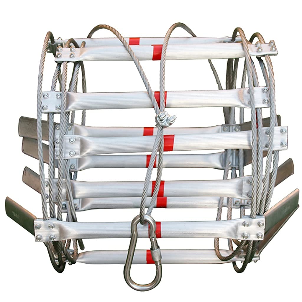 Échelle de Corde Métallique d'Évacuation d'Urgence à 3 Étages pour Opérations en Haute Altitude - Alliage d'Aluminium Blanc