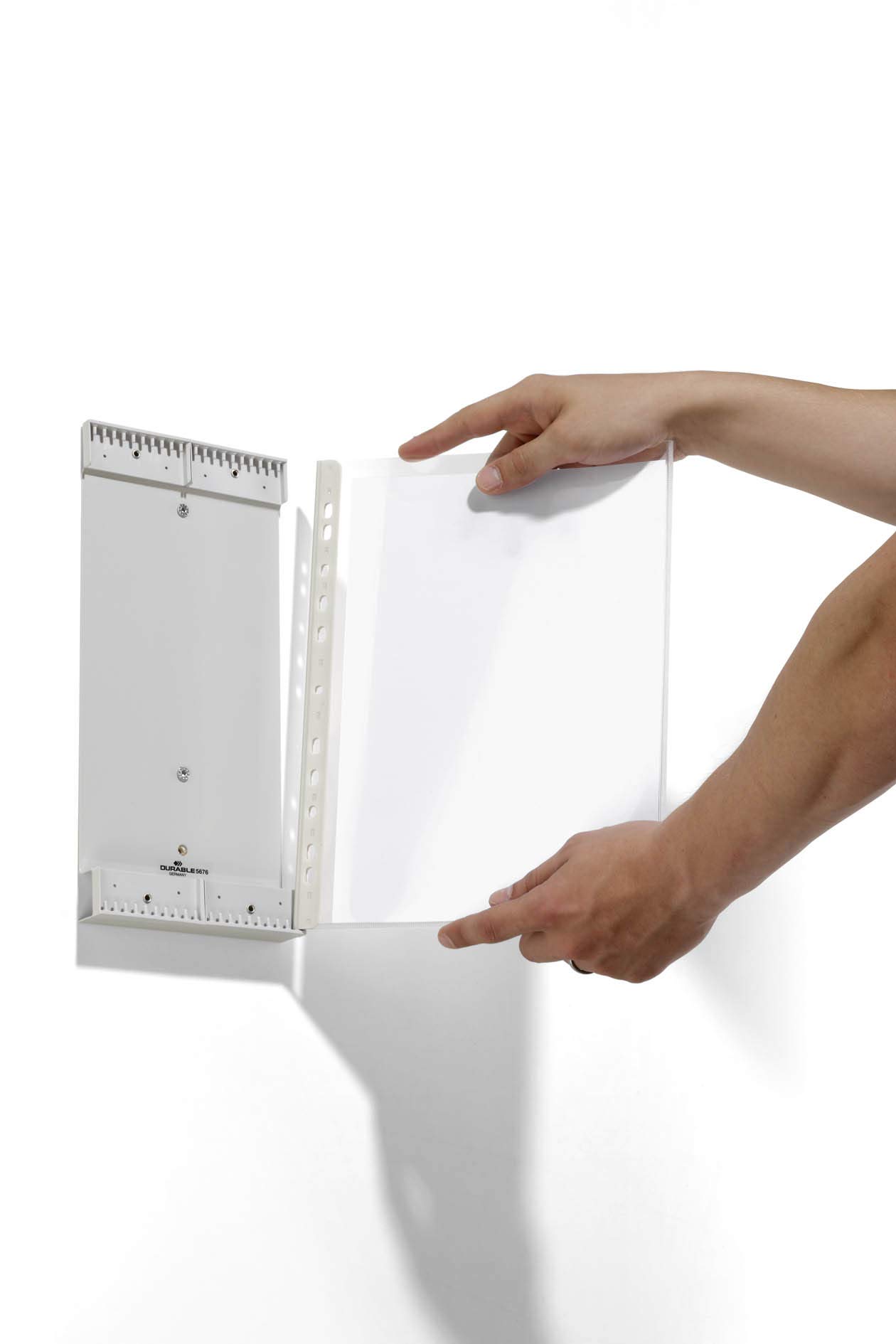 Durable Sichttafelwandhalter Function Wall 20, mit Sichttafeln A4, farbig sortiert, 569200 | Robustes Sichttafelsystem aus Stahlblech, Dokumentenhalter inkl. Tabs, 5/5-Teilung, Zapfenmechanik