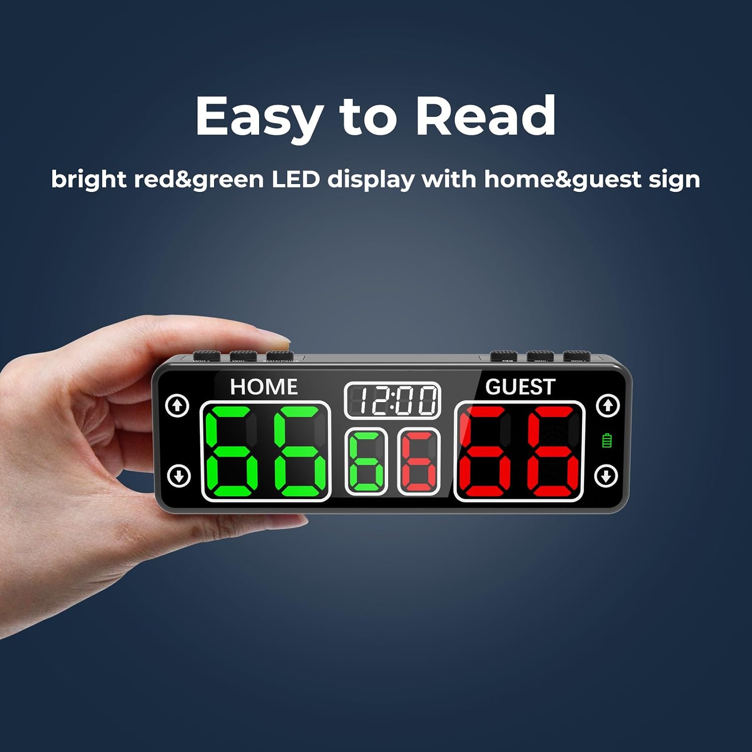 Mini Digital Scoreboard - Portable Tabletop Scoreboard for Games, Wireless Electronic Scoreboard with Buzzer, Score Keeper for Cornhole/Pickleball/Backyard Fun/Game Night