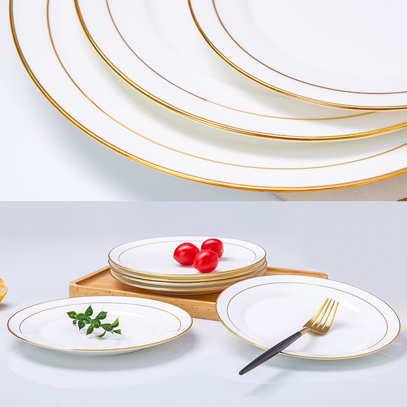 Amazon.co.jp: セラミックプレートセット、ラウンド プレート カレー皿