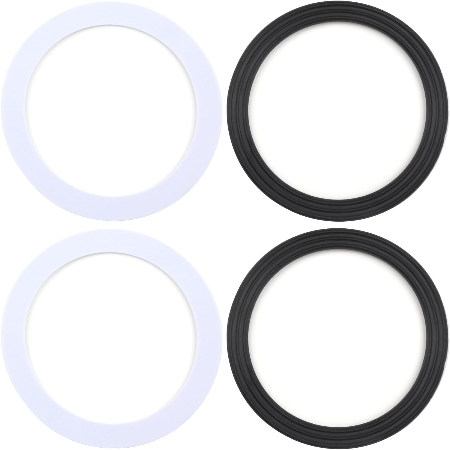 4 PCS Sink Plug Rubber Seal 110mm Sink O Ring Seal Washer Rubber O-Ring Sealing Gasket Washers Gaskets Bath Seal Set for Toilet Drain Kitchen Sink Basket Strainer Waste Bathroom (Black & White)