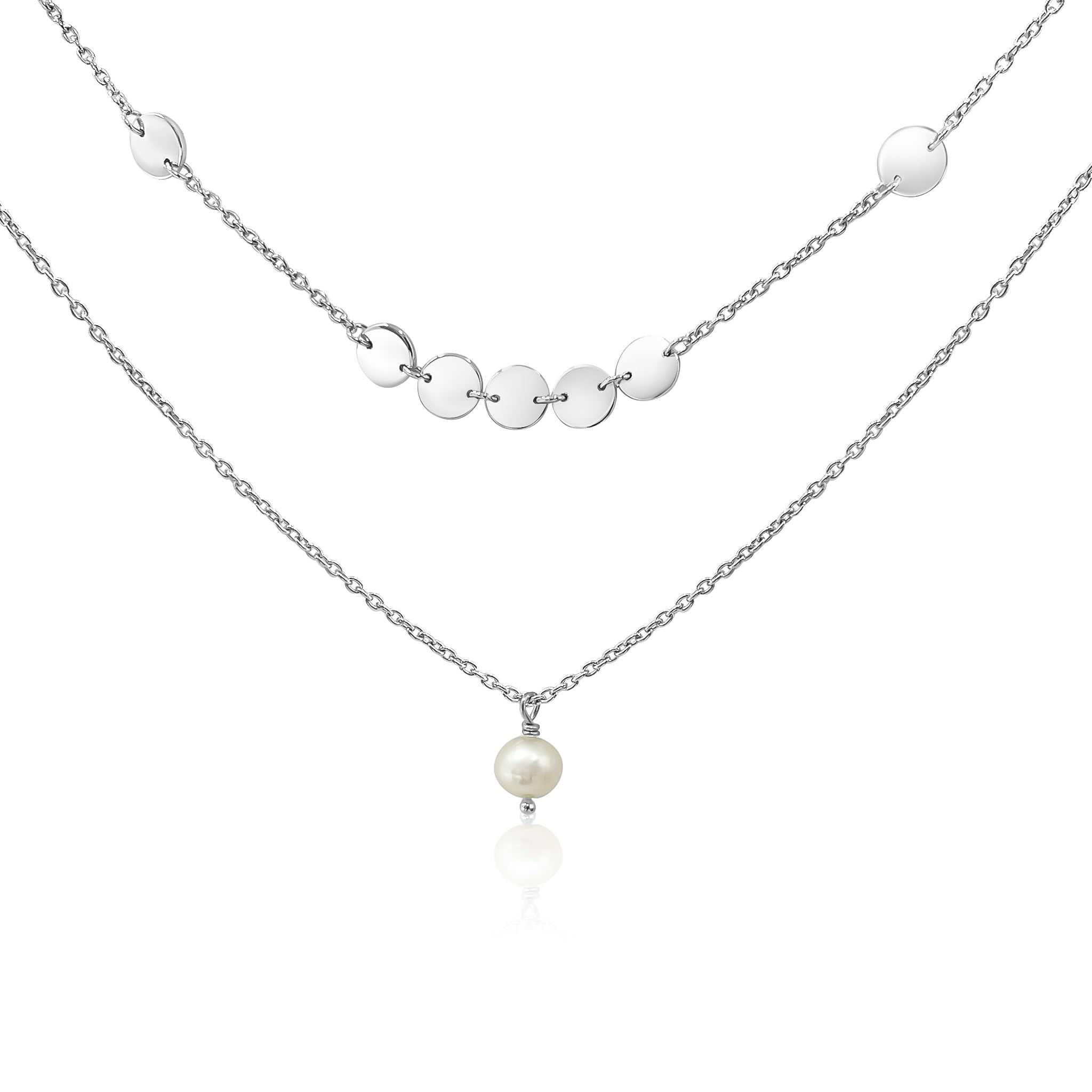Mary & Jules Perlenkette Damen Gold, Kette Damen Gold aus 925 Sterling Silber vergoldet mit echter Süßwasserperle, Geschenk für Frauen & Mädchen, aus recyceltem Silber