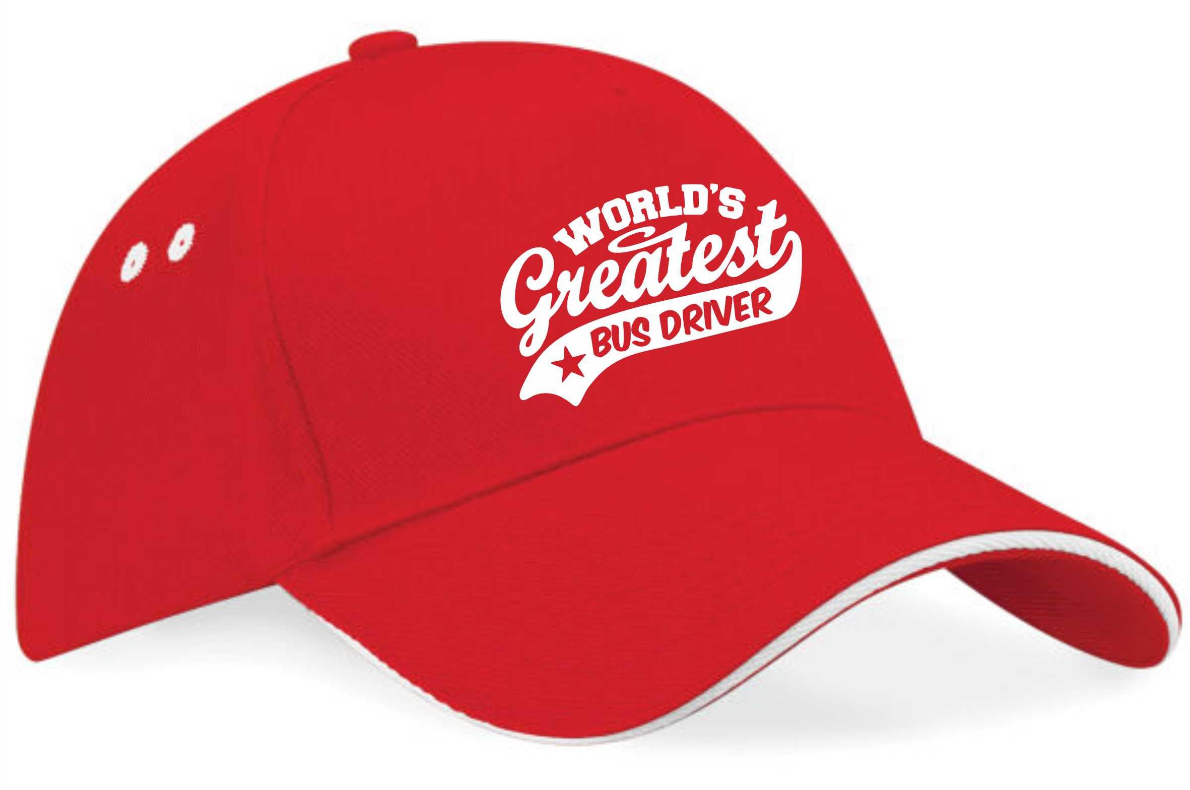 Print4U Baseball Cap Greatest Bus Driver Birthday Gift for Him Gift for Her Red