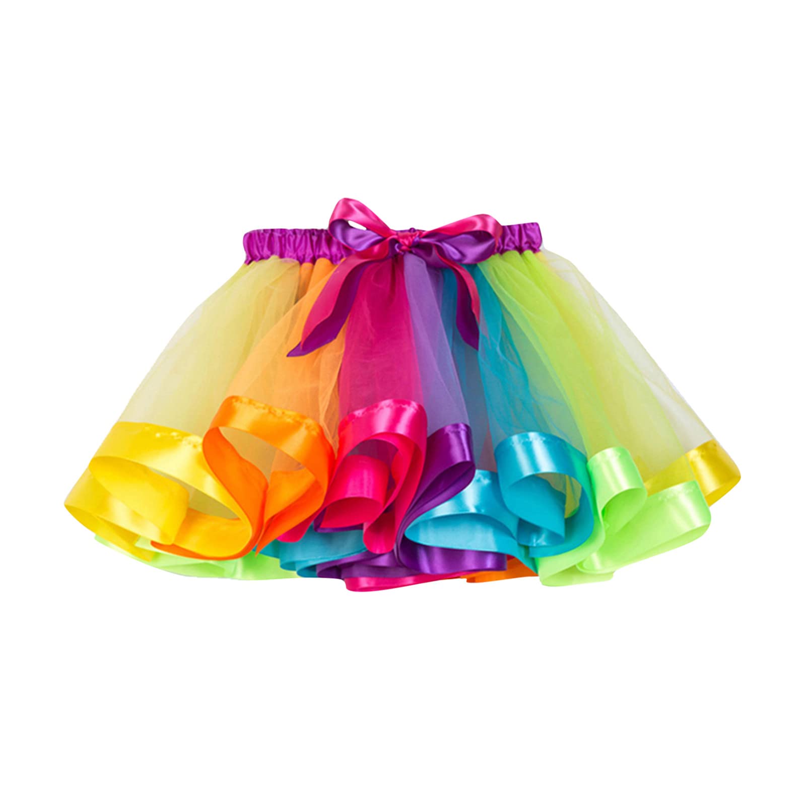 Faldas de ballet para niños, disfraz de fiesta, arcoíris, tul, falda de baile