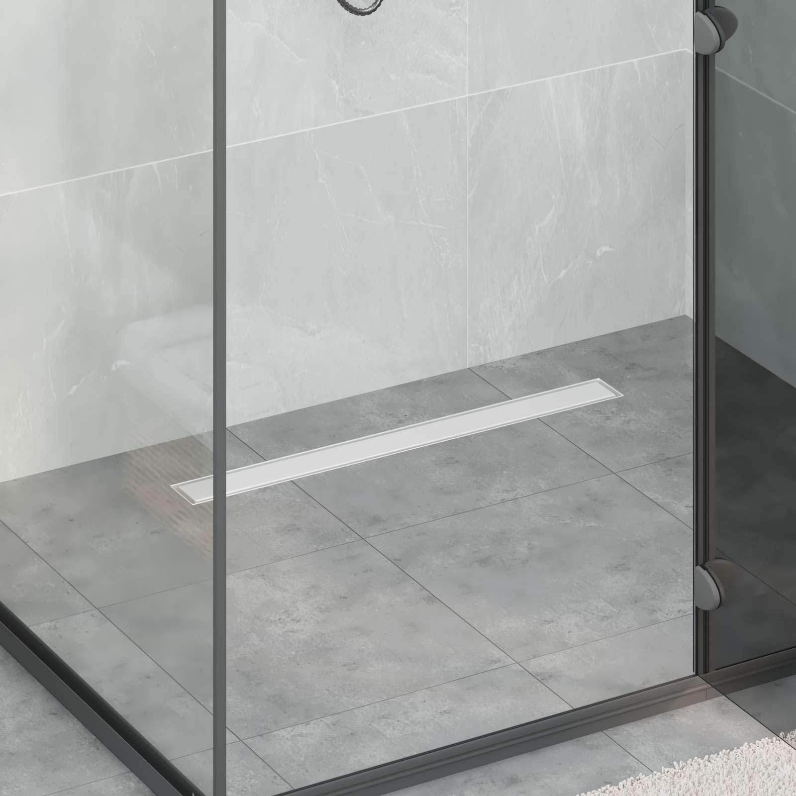 vidaXL Drenaggio Doccia 2 in 1 Argento 70 cm Acciaio Inox 304, Stile per Il Bagno, Scarico Doccia Moderno, Soluzione idraulica, Accessori per Il Controllo dell'Acqua