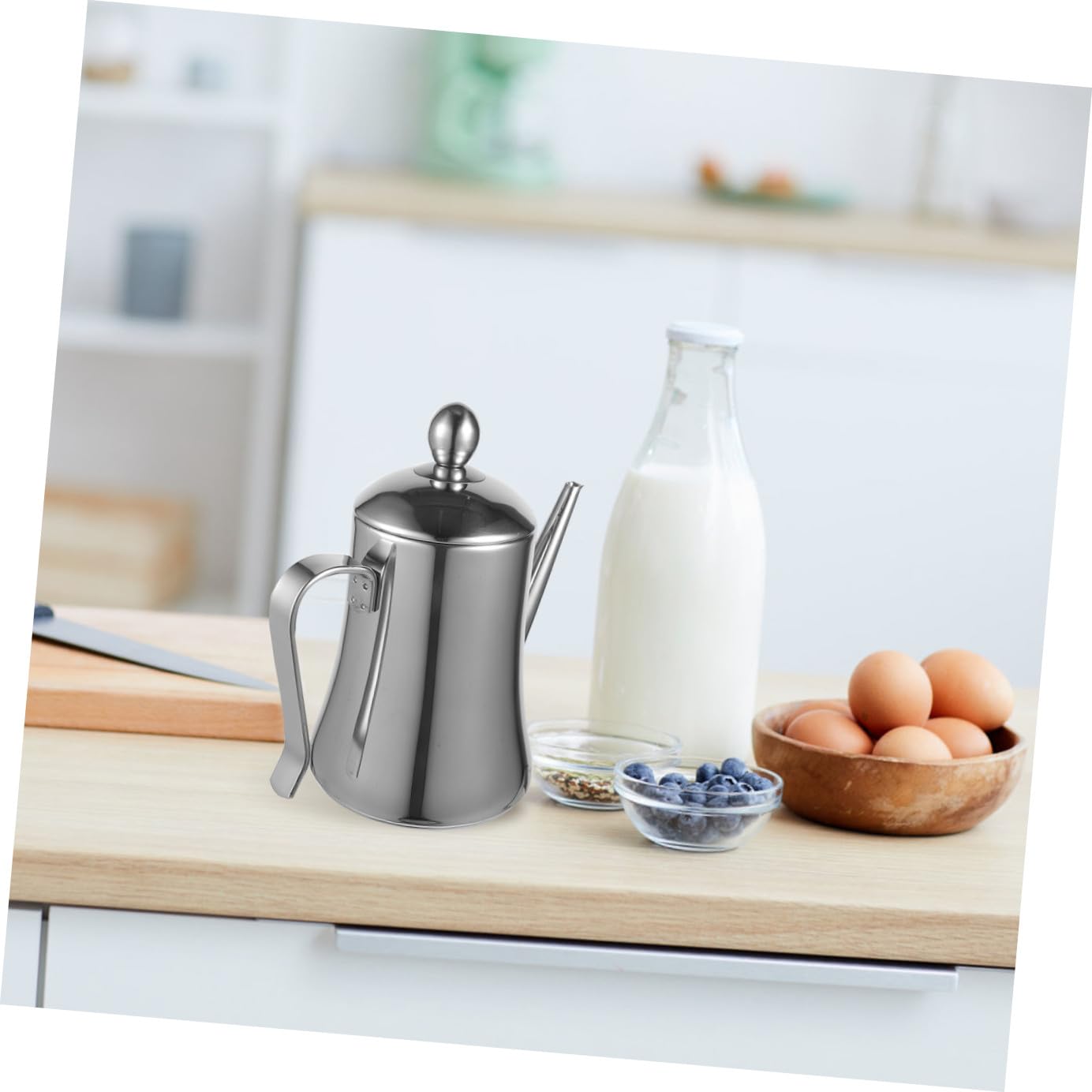 Artibetter Aceitera de Acero Inoxidable con Diseño Antigoteo Tapa Protectora y Superficie Brillante Dispensador para Aceite Vinagre y Salsa Botella Duradera para Cocina y Restaurante