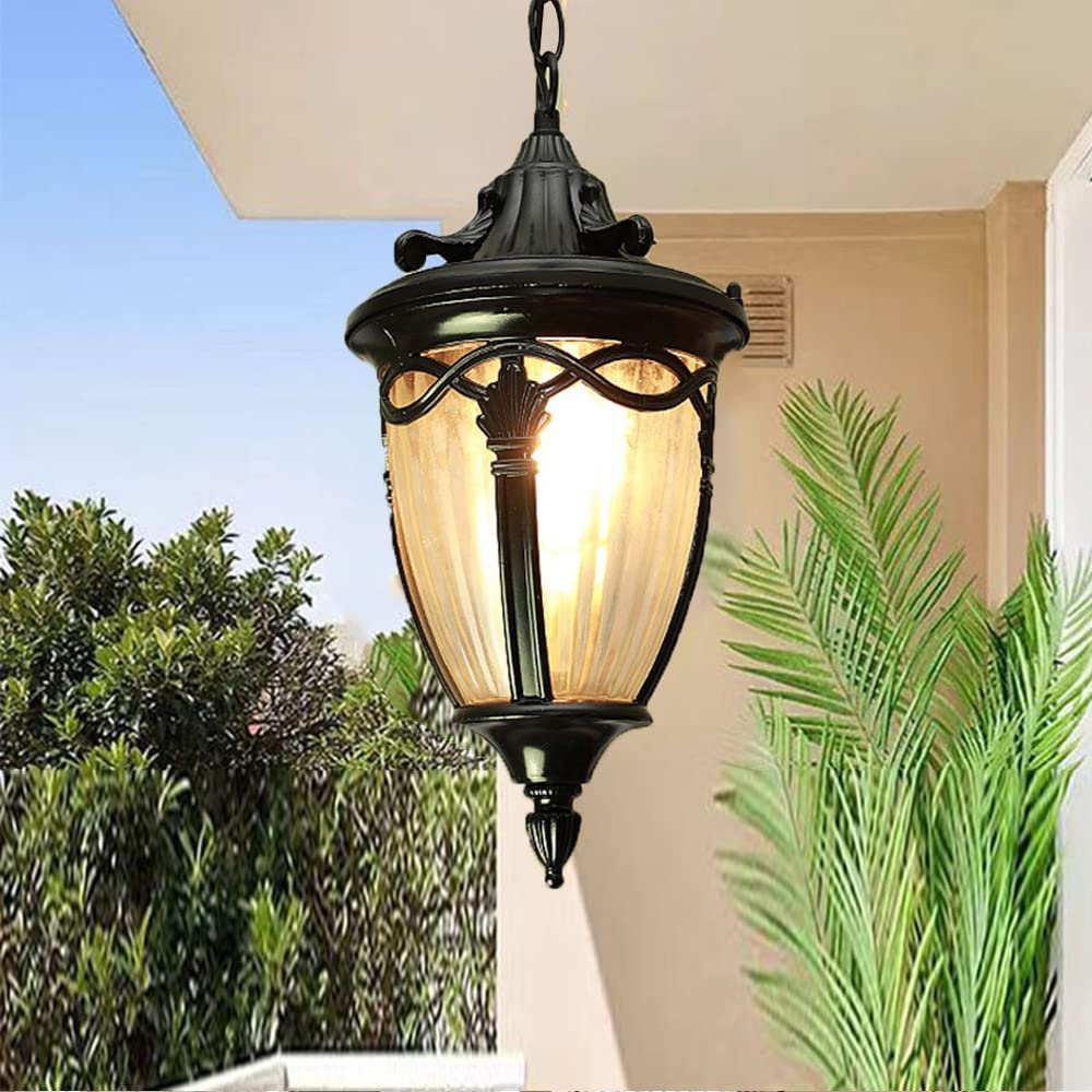 Plafondlamp, aluminium, rustieke buiten/binnenhanglamp, metaal, zwart, lantaarn, IP44 waterdicht, E27, retro, industriële hanglamp, tuinlamp, hanglamp, hanglamp voor huis, balkon, terras, balkon