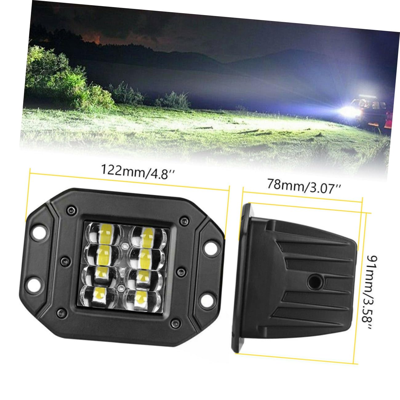 DOITOOL Faros LED 5 160w 2 Piezas Impermeables para Coche Suv Todoterreno, Luz de Trabajo Resistente Ip68, Iluminación Potente para Conducción y Uso Exterior