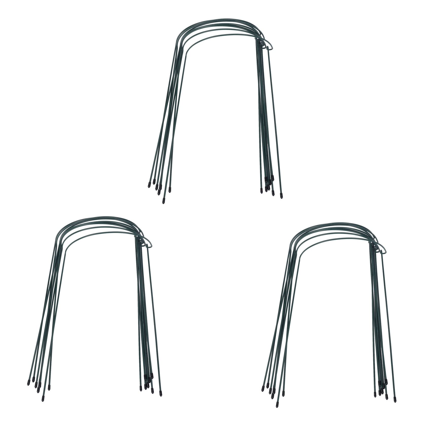 Jnchdghwa Green Plant Support Stake, 24-Pack Half Garden Plant Supports, Plant Support Ring, Garden Border