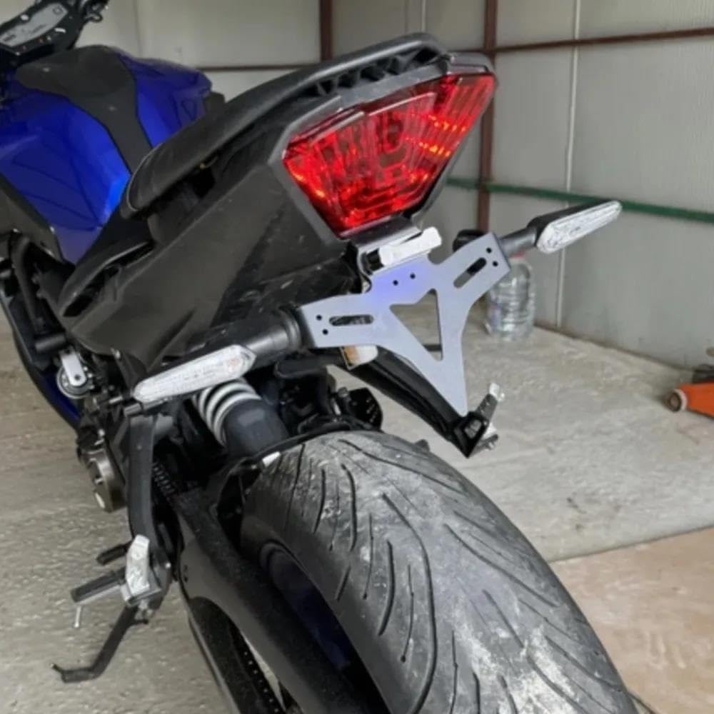 Dla Motocykla Yamaha MT-07 YZF R7 FZ-07 2013-2024 Uchwyt Tablicy Rejestracyjnej Fender Eliminator Uchwyt Rejestracyjny Uchwyt na Tablicę Rejestracyjną Motocykla(Black NO Light)
