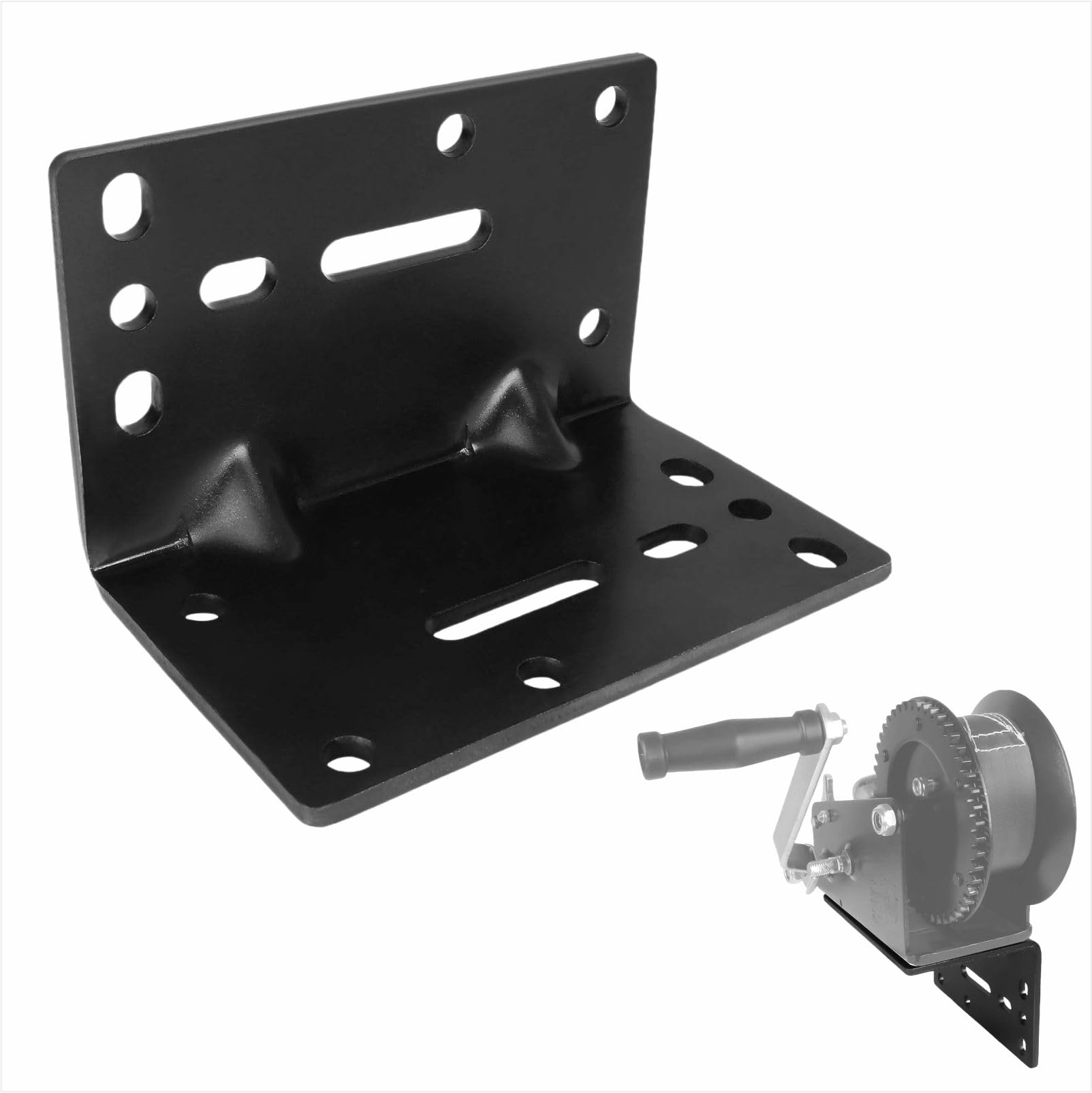 Plaque de Montage pour treuil de remorque de Bateau, Support de treuil Robuste de qualité Marine pour treuil jusqu'à 1360 kg (3000 LB), Compatible avec Les remorques pour Jet Ski, Quad et Utilitaires