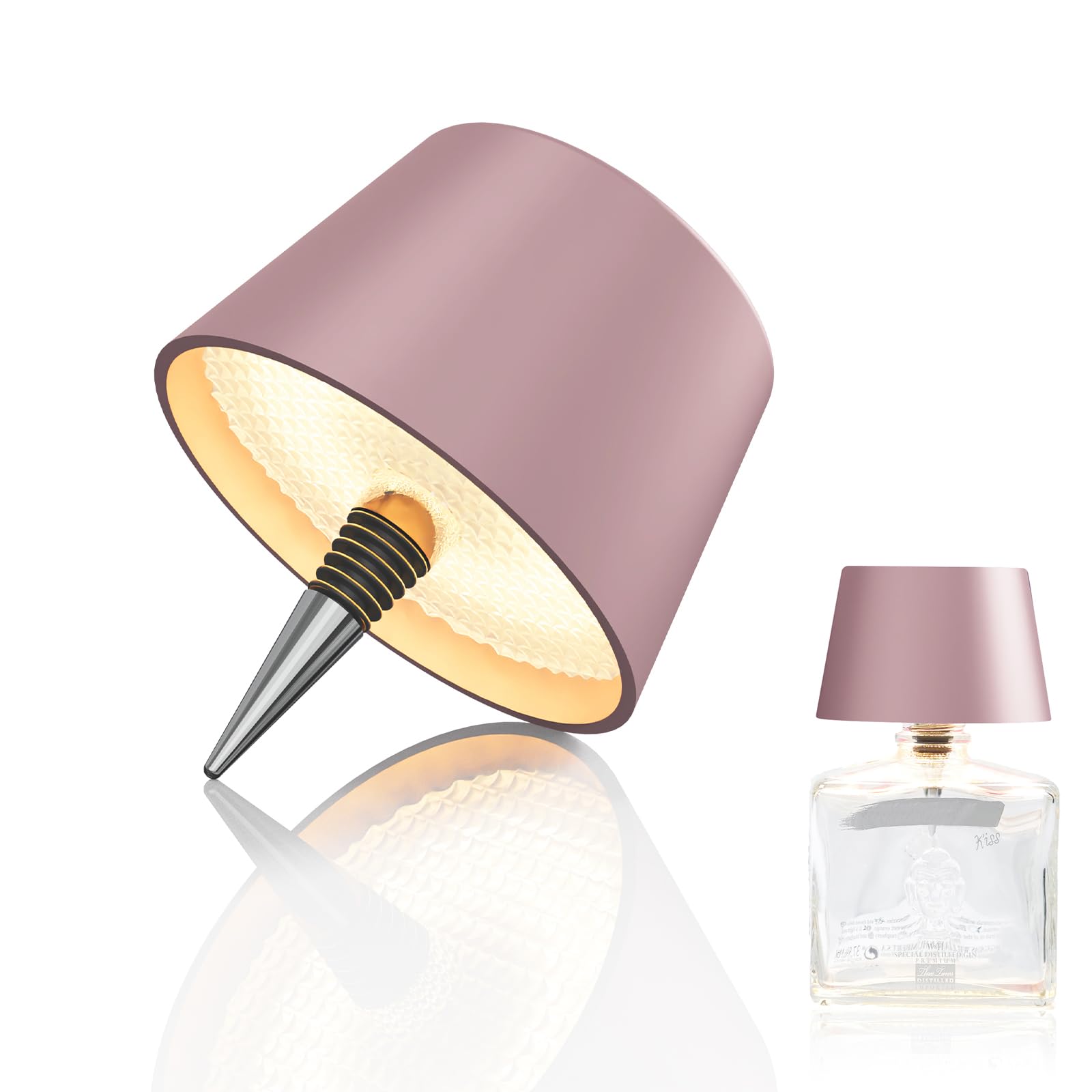 MU LIN lampada bottiglia ricaricabile,lampada da tavolo senza fili,Controllo Touch da 3 Modalita Temperatura di Colore, Dimmerabile, per Soggiorno, Ristorante