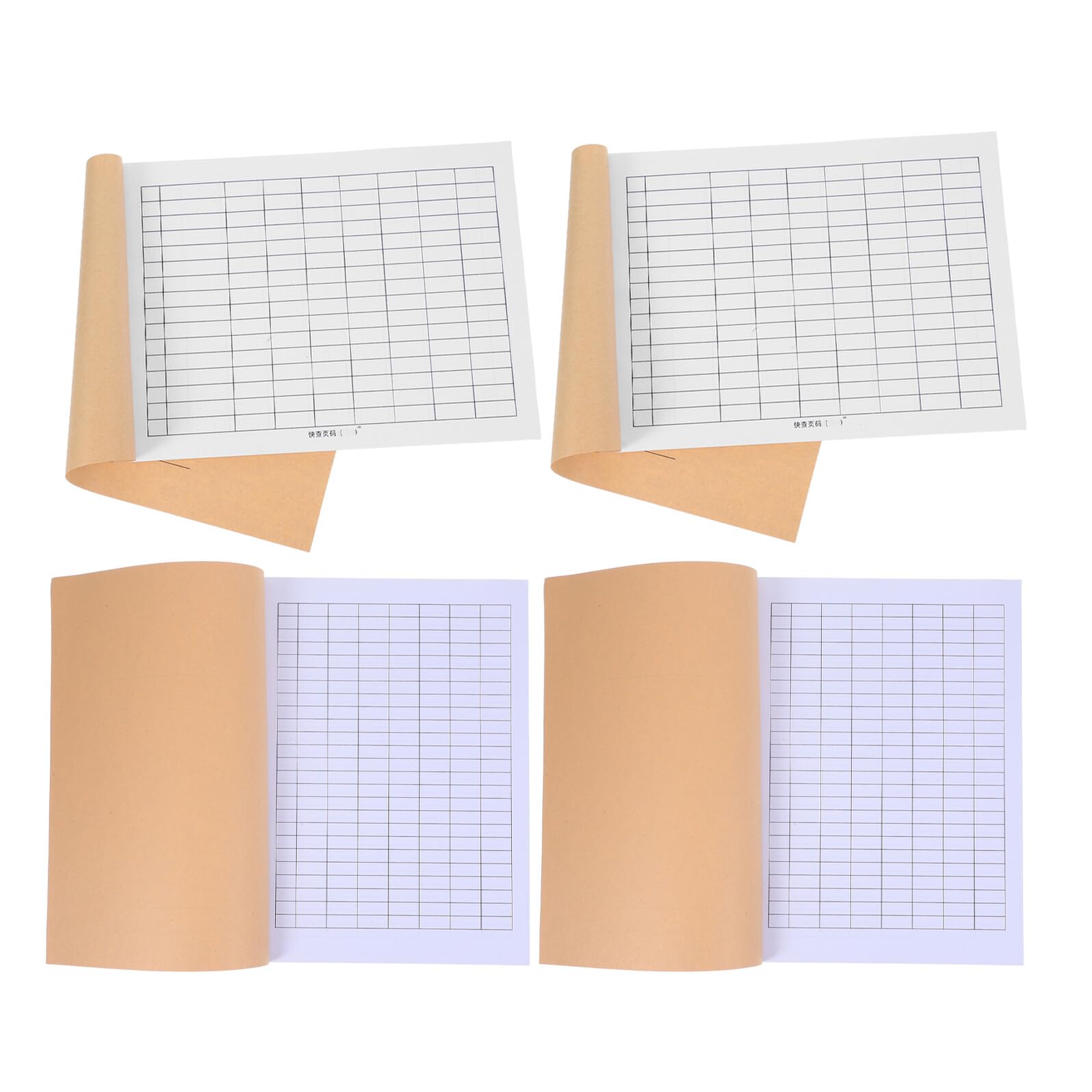 SUPVOX 4pcs Blank Accounting Ledger Book Financial Record Paper Notebook for Business Personal Expense Tracker Inventory Management Bookkeeping