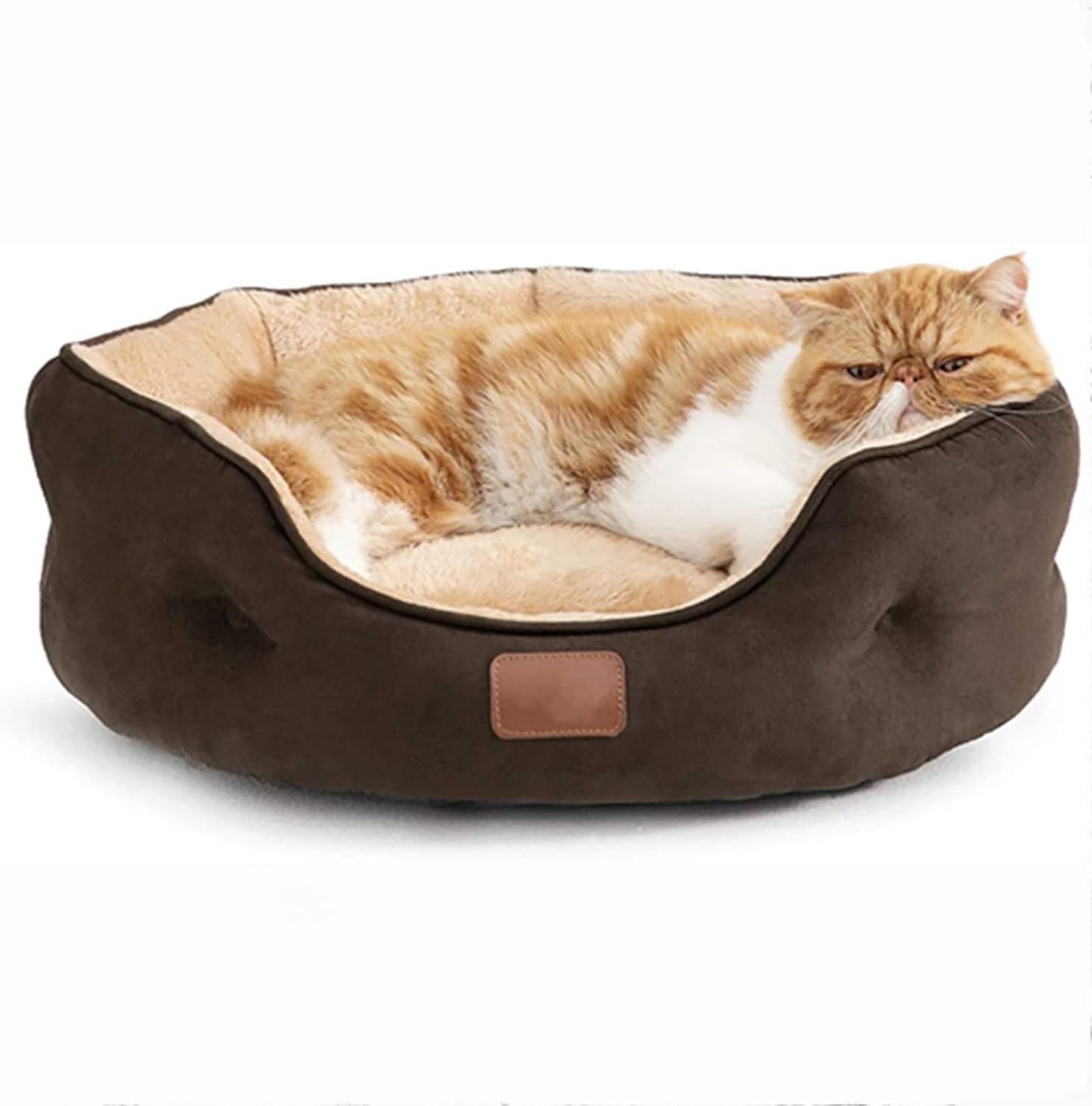 Pet Beds,Donut Dog Cat Bed, Super Soft Calming Pet Sofa Bed,with Anti-Slip Bottom,Round Cat and Dog Bed,for Small, Medium, and Large Dogs and Cats (Color : B, Size : 60x60x20cm)