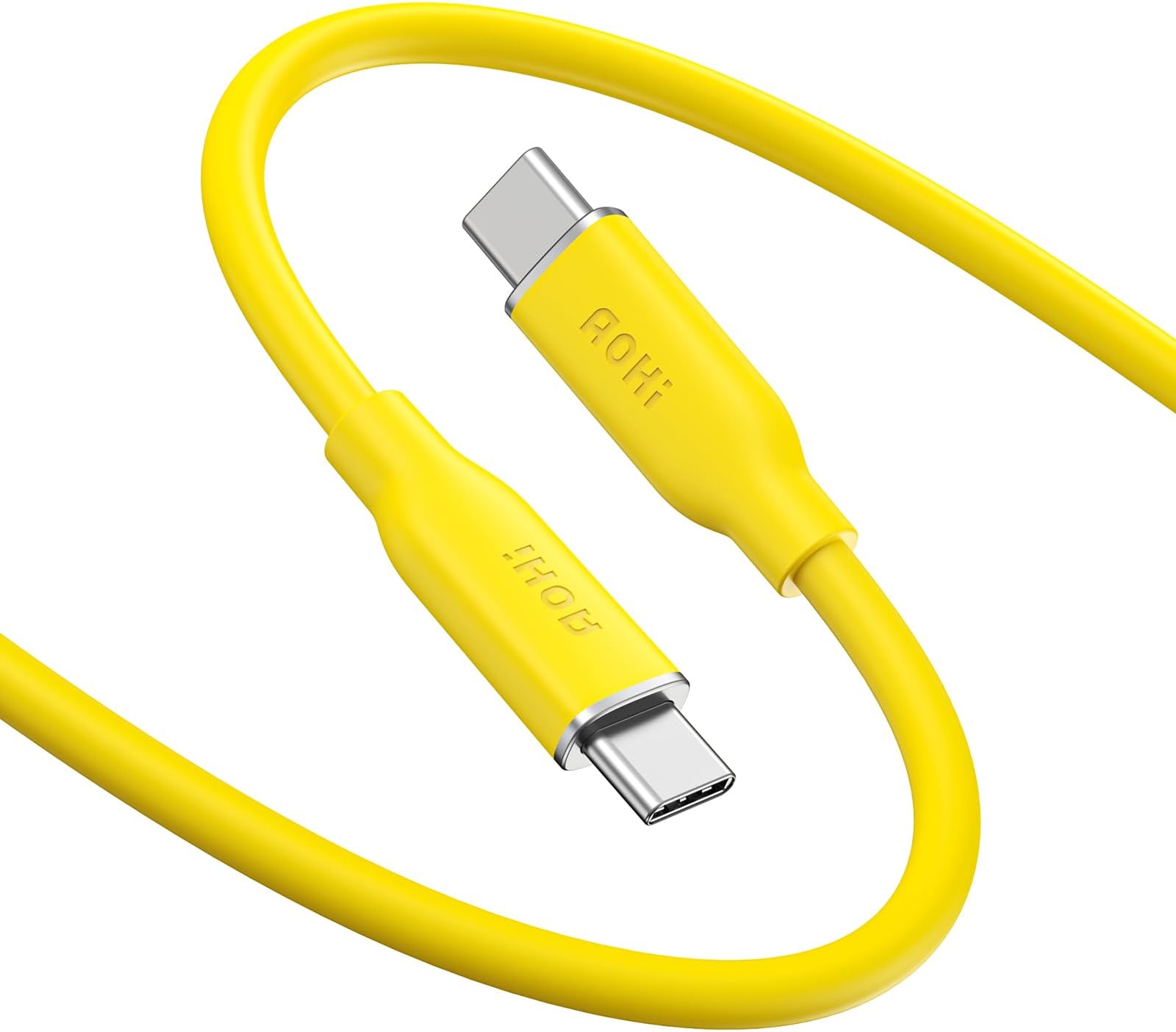AOHI 140W USB C to USB C Cable PD 3.1 Type C Fast Charging Cable Fast Charge for MacBook Pro, iPhone 15 Pro Max Plus, iPad Pro/Air, Galaxy S23Ultra, Pixel, Switch, 3.3ft(Yellow