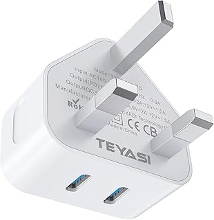 USB C Plug Fast Charge,20W Type C Wall Charger For Apple iPhone Adaptor UK Fast Charging For iPhone 14/14/13/12/11 Pro/Pro Max/iPad/iPad Mini