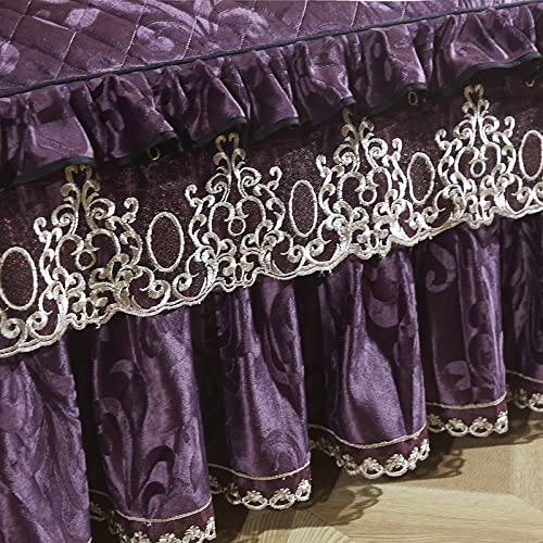 Hcclijo Fleece Warm Bed Skirt Bedspread Twin Full Queen King Size Bedsheet Bed Cover Set Purple Pink Red Pillowcases Rose Red 180X220Cm 5Pcs #TOP3