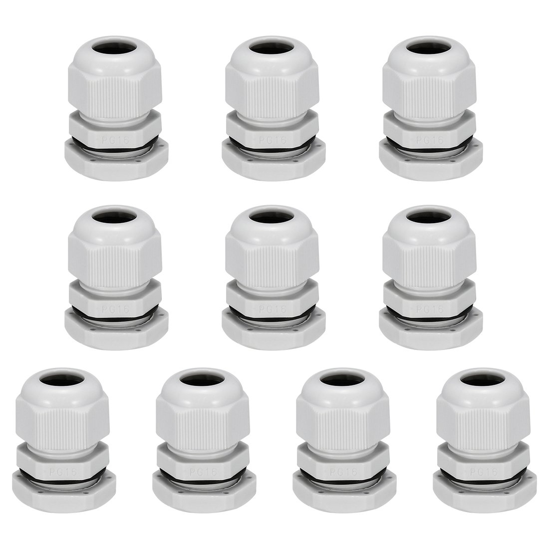 uxcell 10Pcs PG16 Cable Gland Waterproof Plastic Joint Adjustable Locknut White for 10mm-13mm Dia Cable Wire-image-13