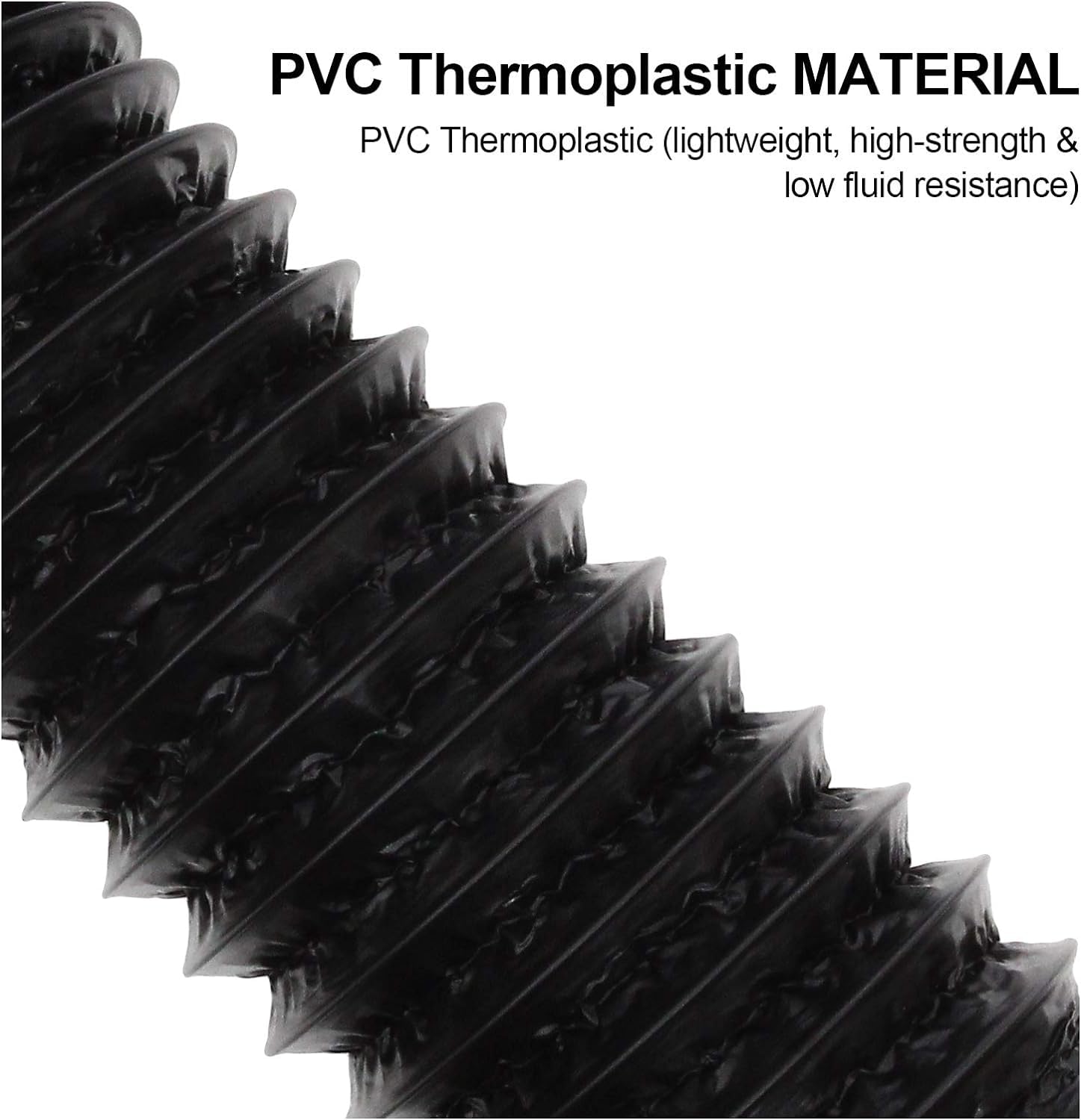 Tubo flessibile da 12,7 cm, 5 m, in alluminio nero, con 2 morsetti a vite per riscaldamento, ventilazione, aria condizionata (HVAC), soffiatore per barca, tende di scarico