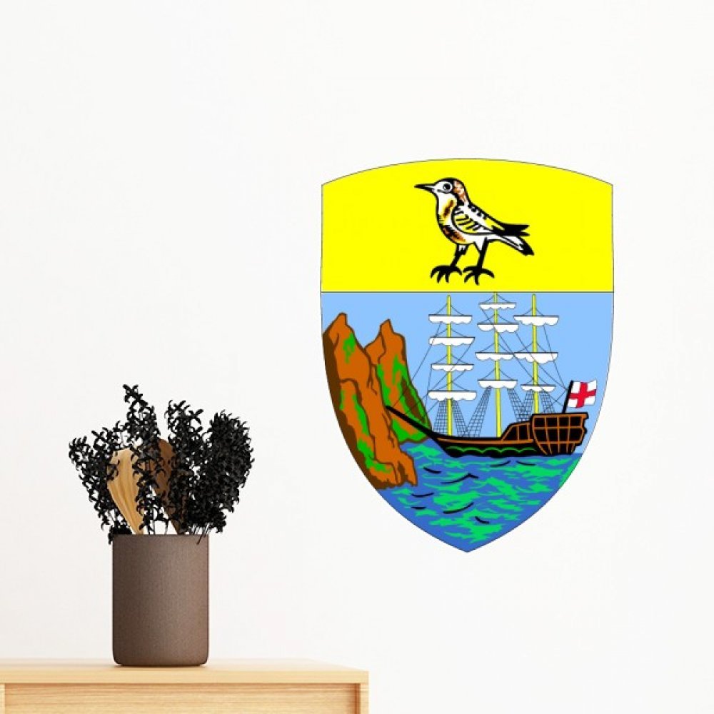 Sticker Sainte-Hélène Afrique amovible et repositionnable sans trace 50cm