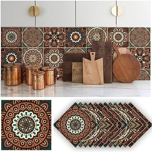 Azulejo de despegar y pegar, impermeable, para cocina, mandala, azulejos autoadhesivos, azulejos de PVC, azulejos de pared, azulejos de bricolaje,