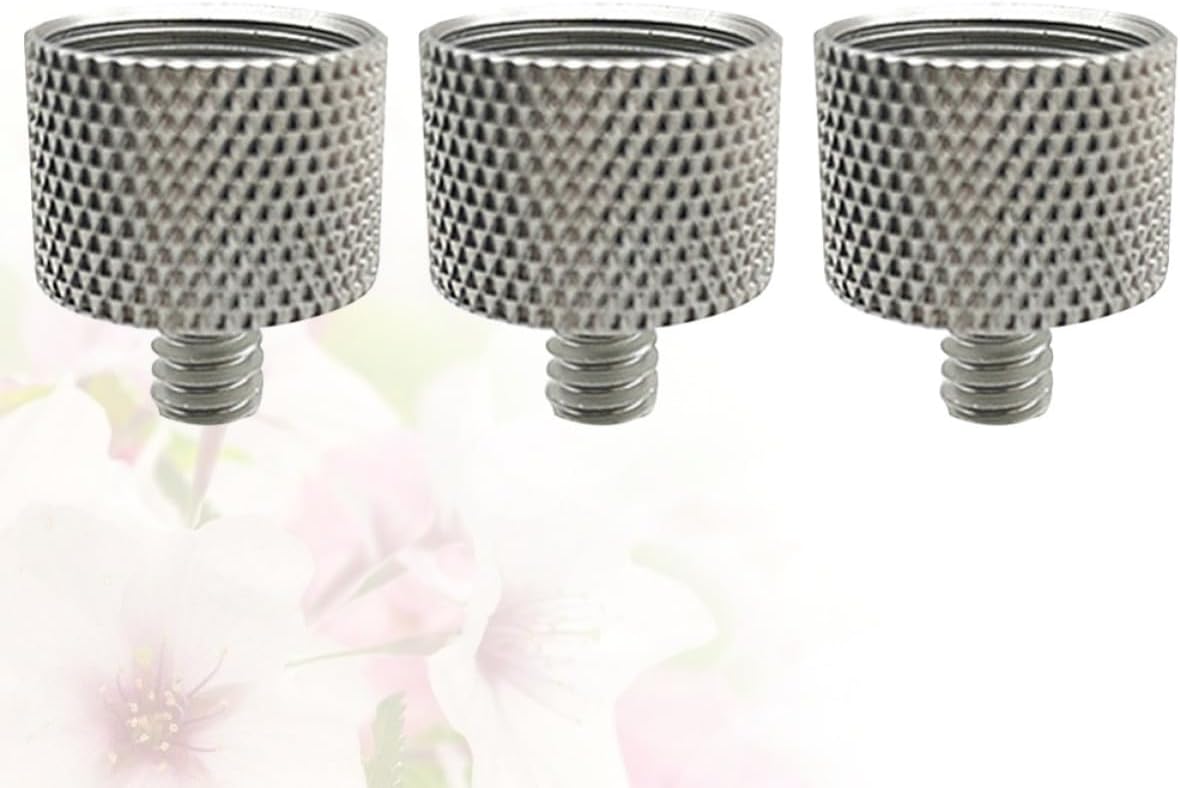3pcs Microphone Screw Adapter 5/8 to 1/4 Threaded Metal