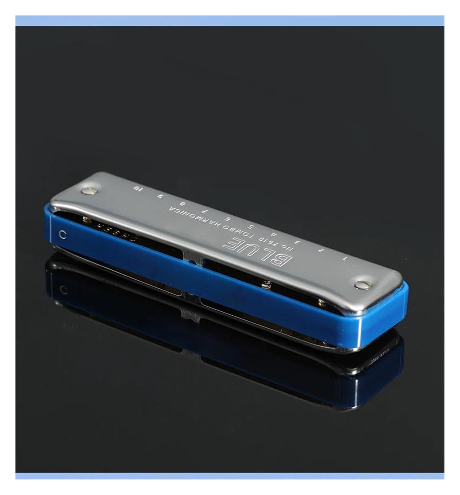 10-dołkowa harmonijka Blues Harp Diatonic Mouth Oragn Key of C z szarym plastikowym grzebieniem dla początkujących dorosłych