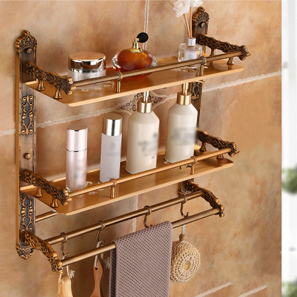 Porte-serviettes mural chic style européen 40 cm de qualité supérieure
