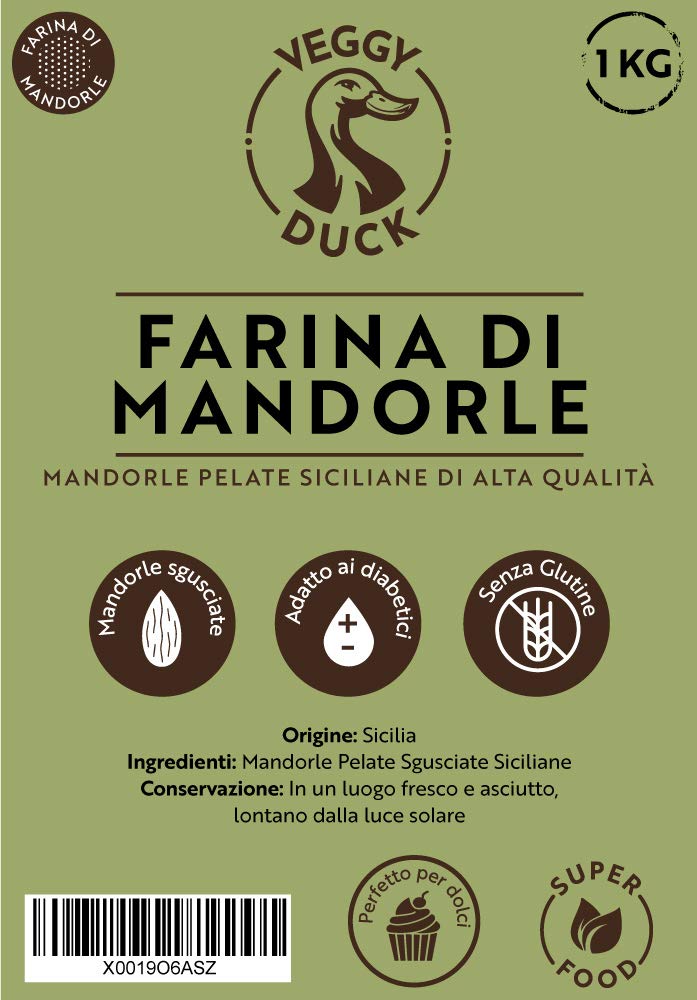 Veggy Duck - Farina di Mandorle Pelate (1Kg) | Origine Sicilia | Naturale