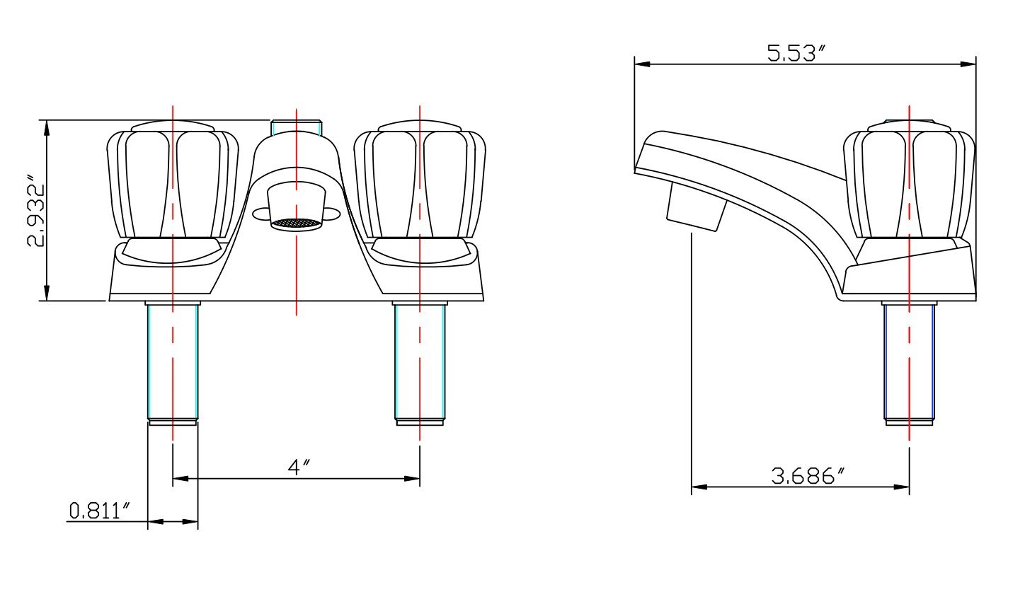 Dura Faucet RV - Grifo de lavabo con manguera de ducha para todos los vehículos recreativos y autocaravanas