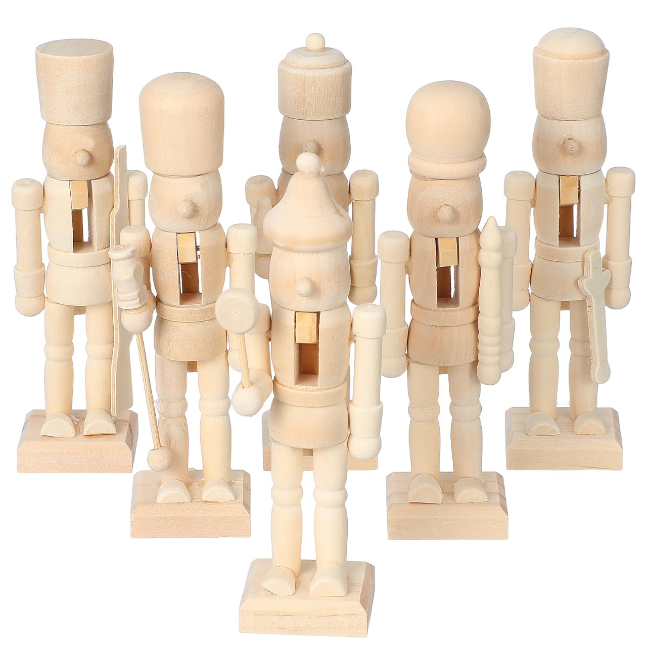 Figurines de soldat casse-noisette en bois massif pour loisirs créatifs et DIY de Noël