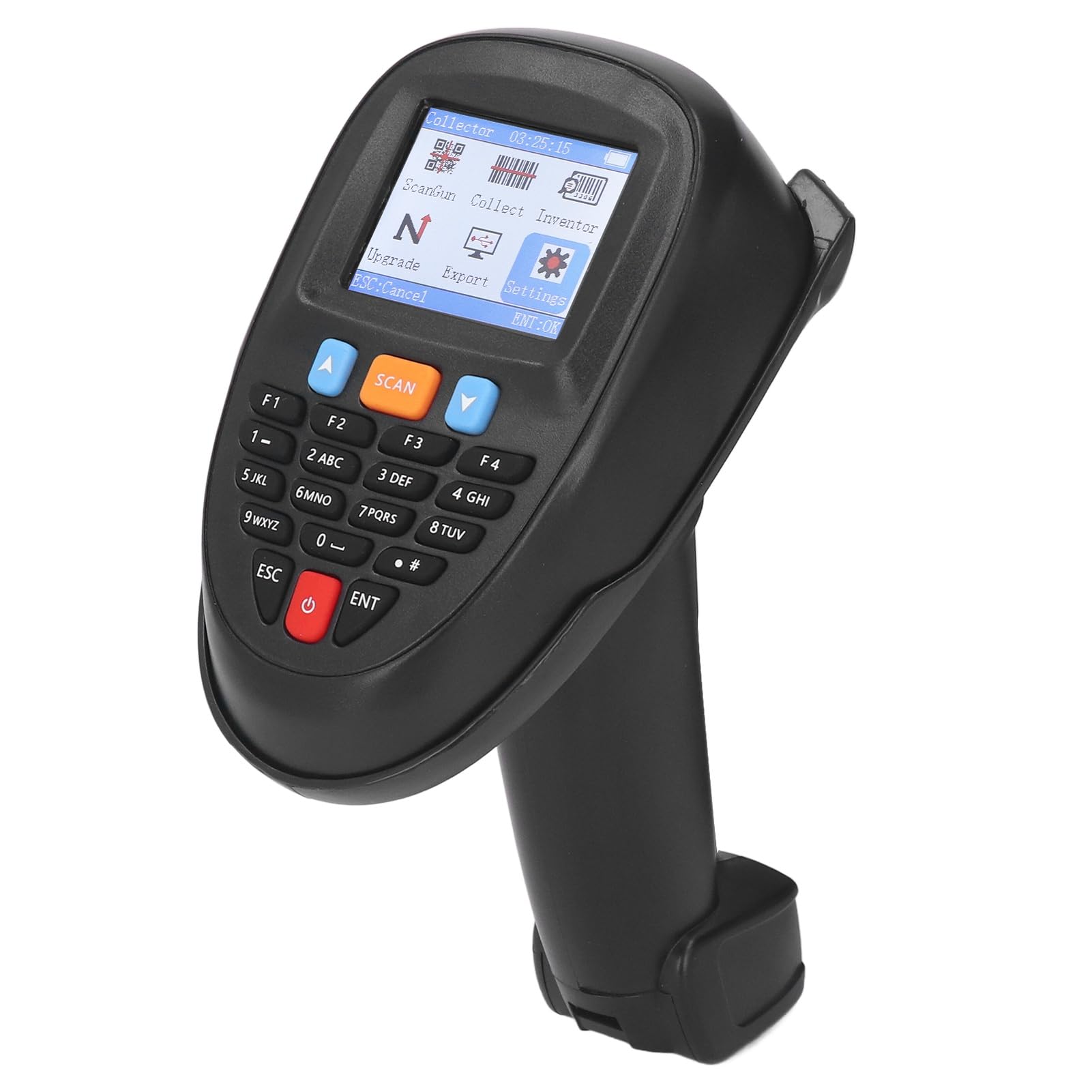 Lettore di Codici a Barre Lettore di Codici a Barre CCD Wireless a Luce Rossa da 2,4 GHz Display da 2,2 Pollici Raccoglitore Dati Lettore di Codici a Barre Base di Ricarica