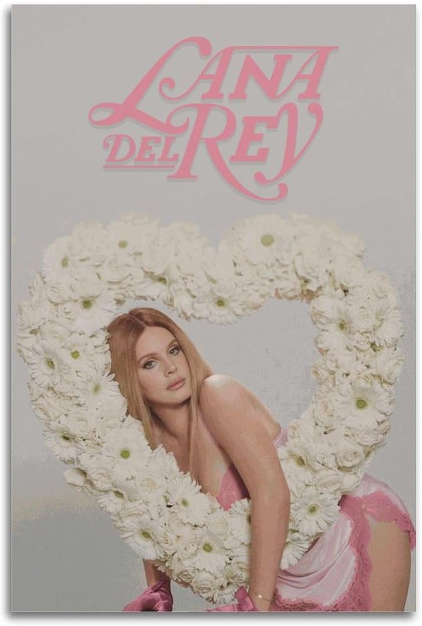 Vintage Singer Lana Del Rey Poster - Canvas Wall Art for Living Room & Bedroom - 12x18inch (30x45cm) Unframed
