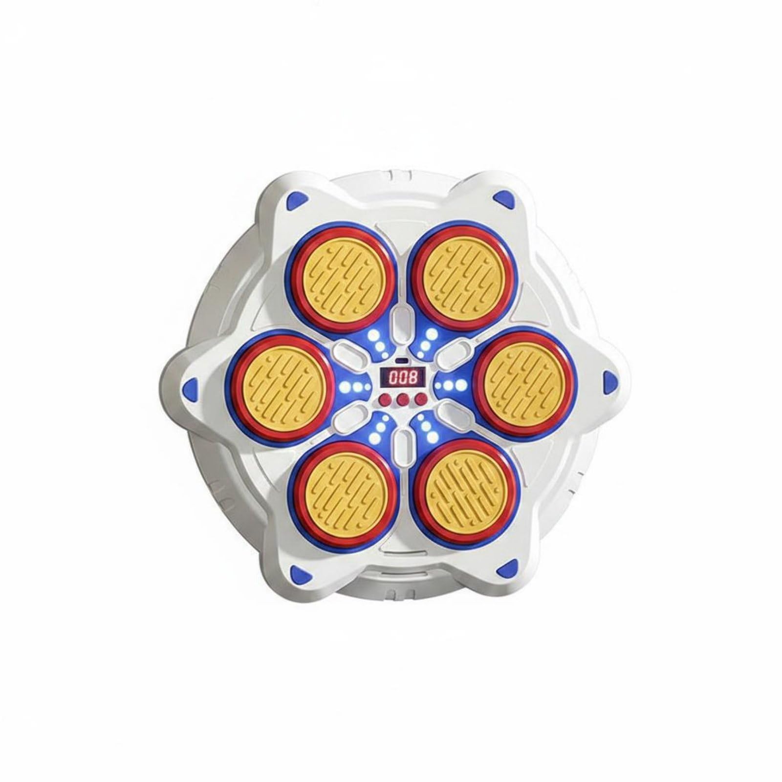 Built-in Score Counter Music Boxing Machine Bluetooth Connectivity Smart Boxing Wall Target Adjustable Speed LED Light up Punching Pad Stress Relief for Children, White, Kids 6-Target W|H-image-23