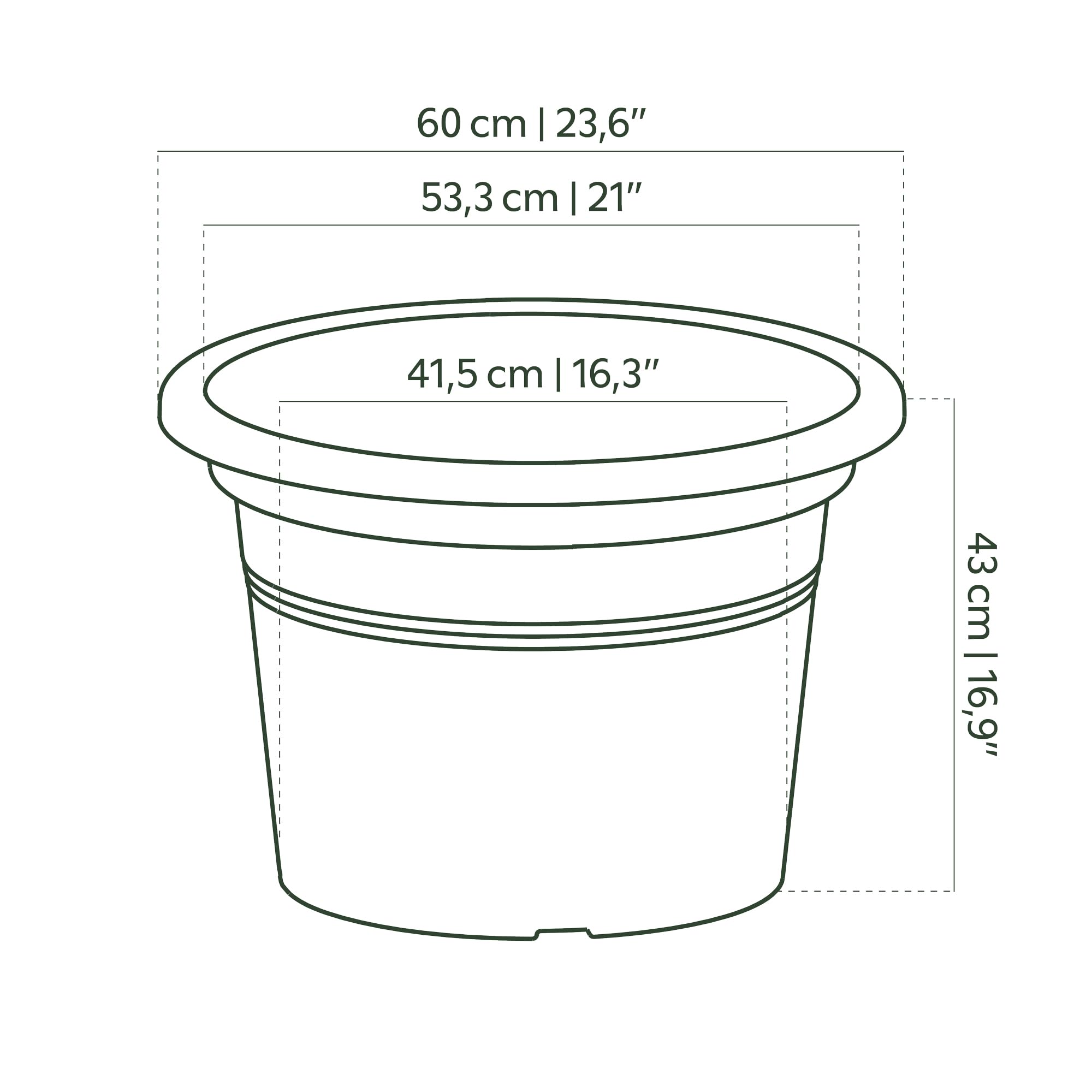 VENEZIA CILINDRO POT 60CM TERRACOTTA