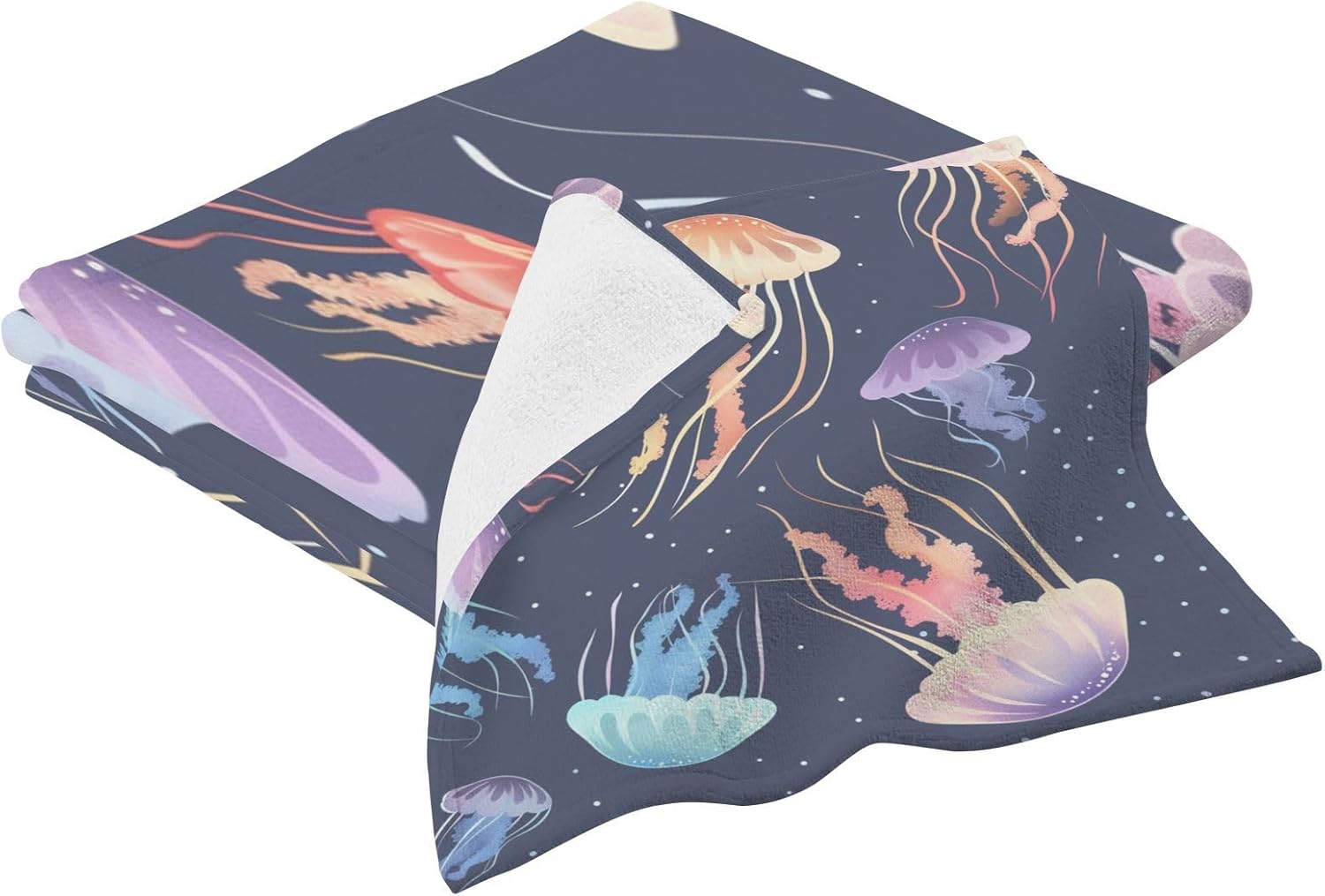 Hand Towels Premium Soft and Highly Absorbent Benthic Fauna Jellyfish 2 Pcs Towels for Bathroom Set 100% Cotton Decorative Face Towels