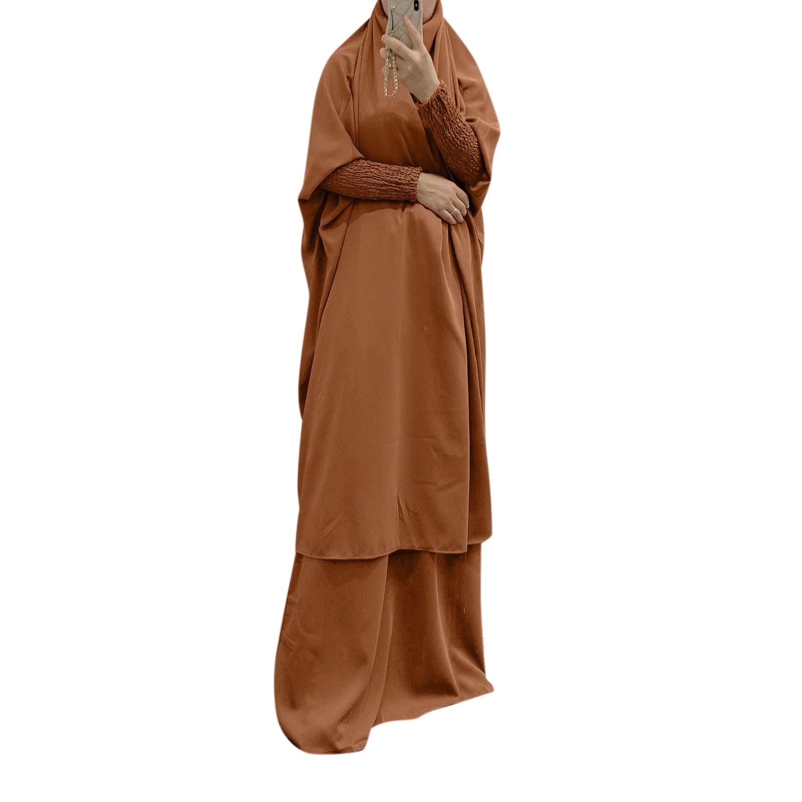 CLMJHG Abaya für Damen, muslimische Kleider, Robe, Damen, muslimisches Abaya-Kleid, Ramadan-Gebetskleidungsstück, Hijab mit Kapuze, Dubai, vollständige Abdeckung, Islam-Robe, afrikanischer