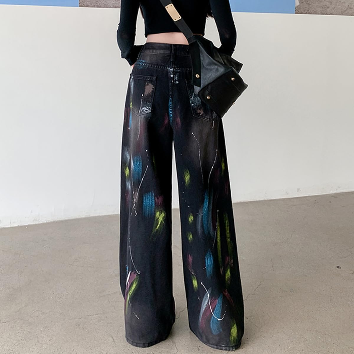 Y2K Harajuku High Waisted Straight Leg Jeans Woman Fashion Streetwear Colorful Graffiti Denim Pants - Image 5